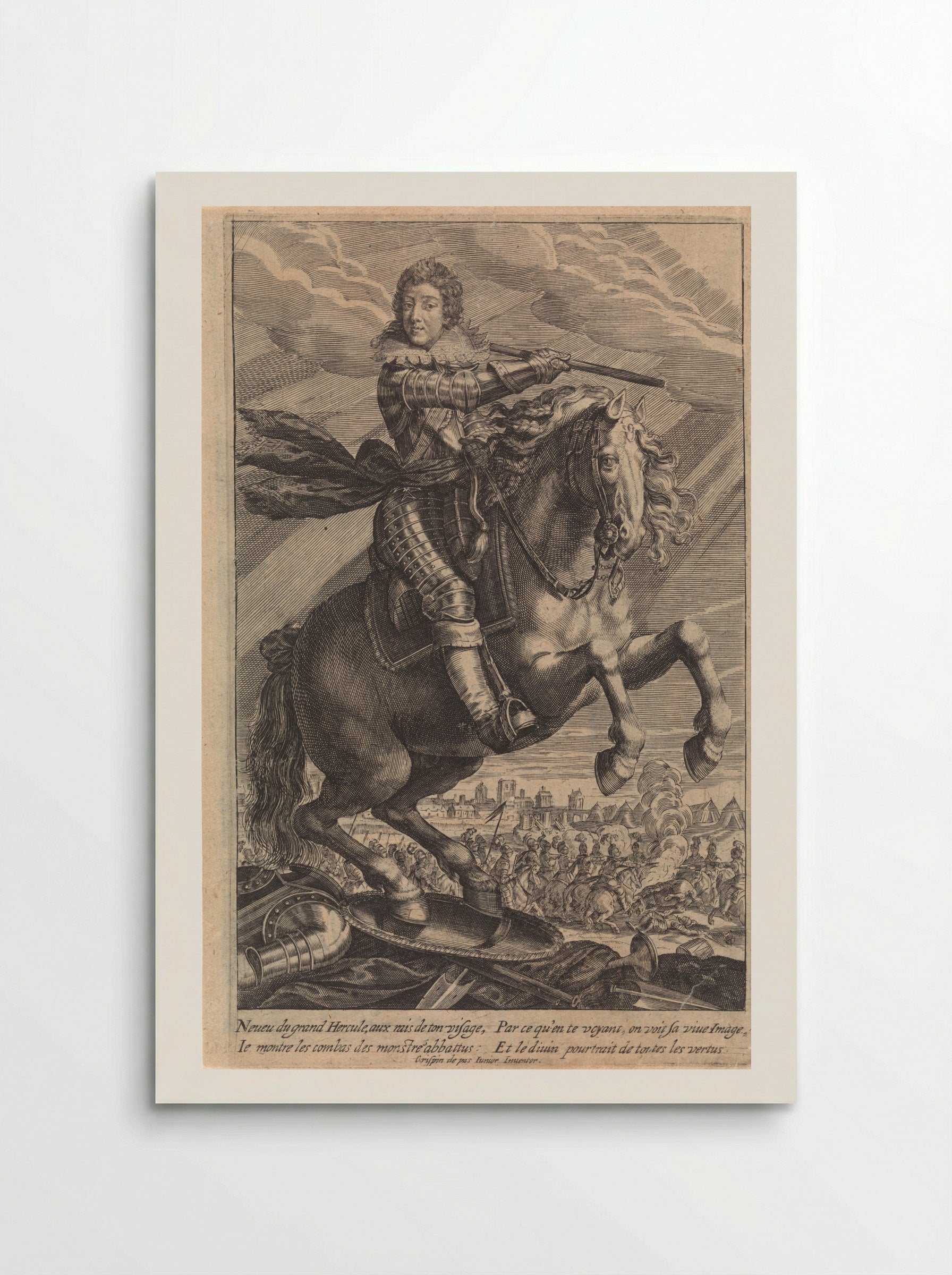 Portrait of Louis XIII on Horseback - Crispijn van de Passe (II) - Poster