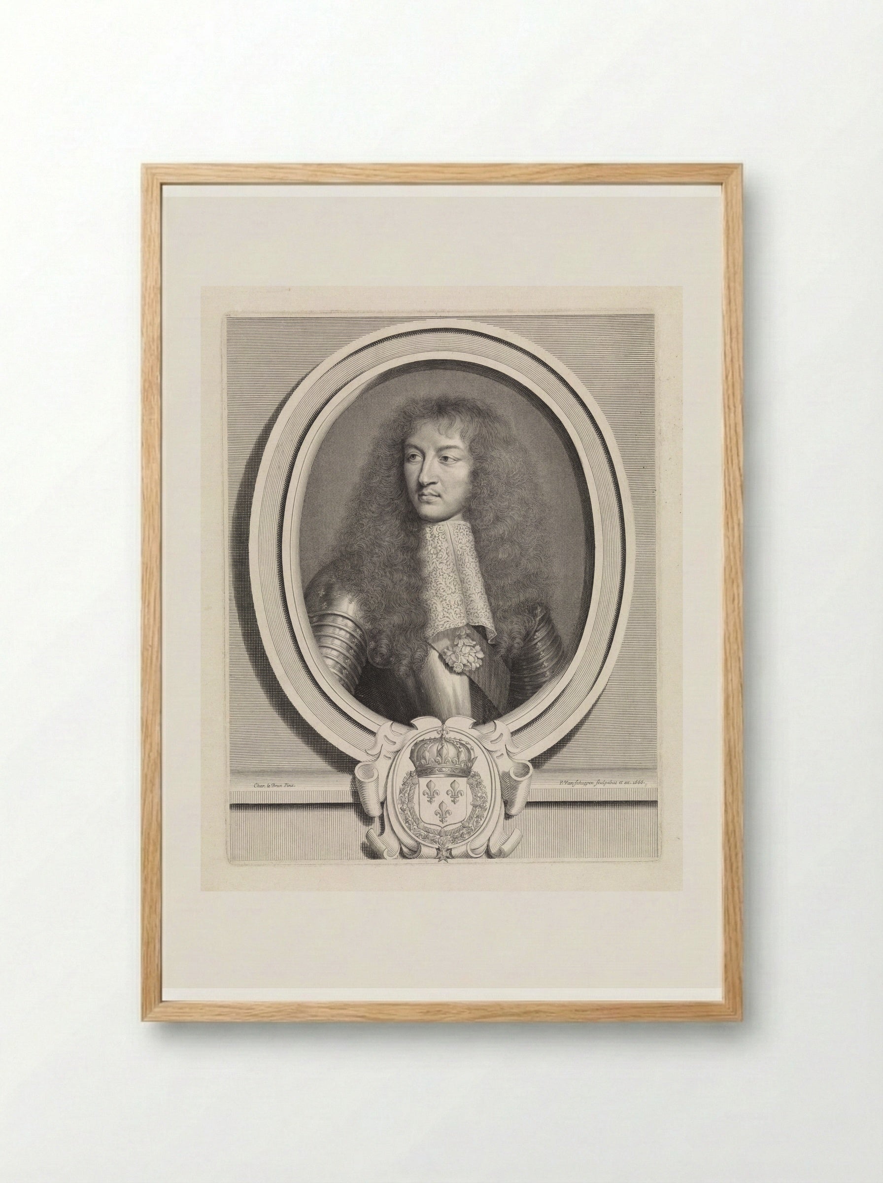 Portrait of Louis XIV - Pieter van Schuppen - Framed Print Wood