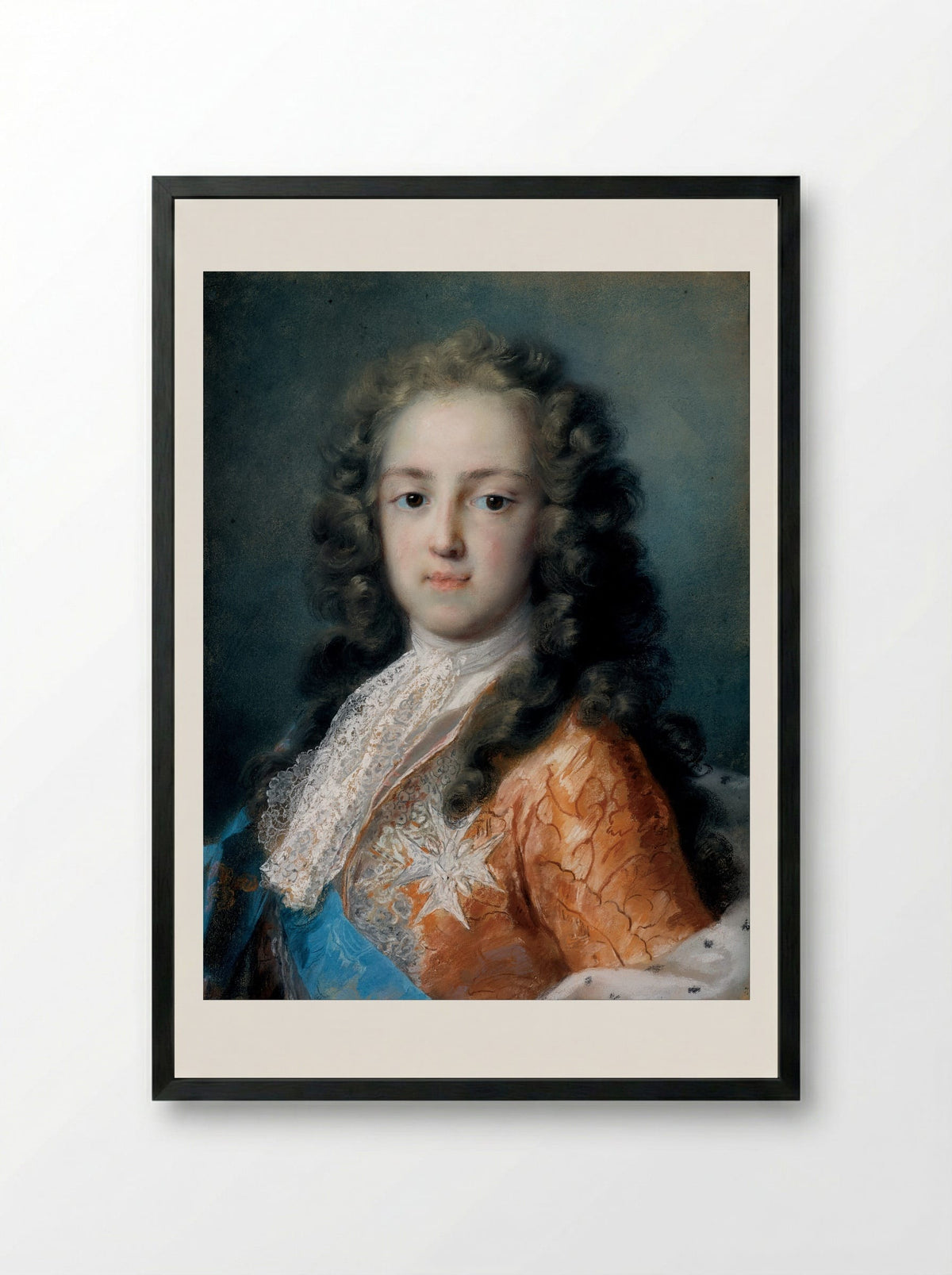 Portrait of Louis XV as Dauphin - Rosalba Carriera - Framed Print Black
