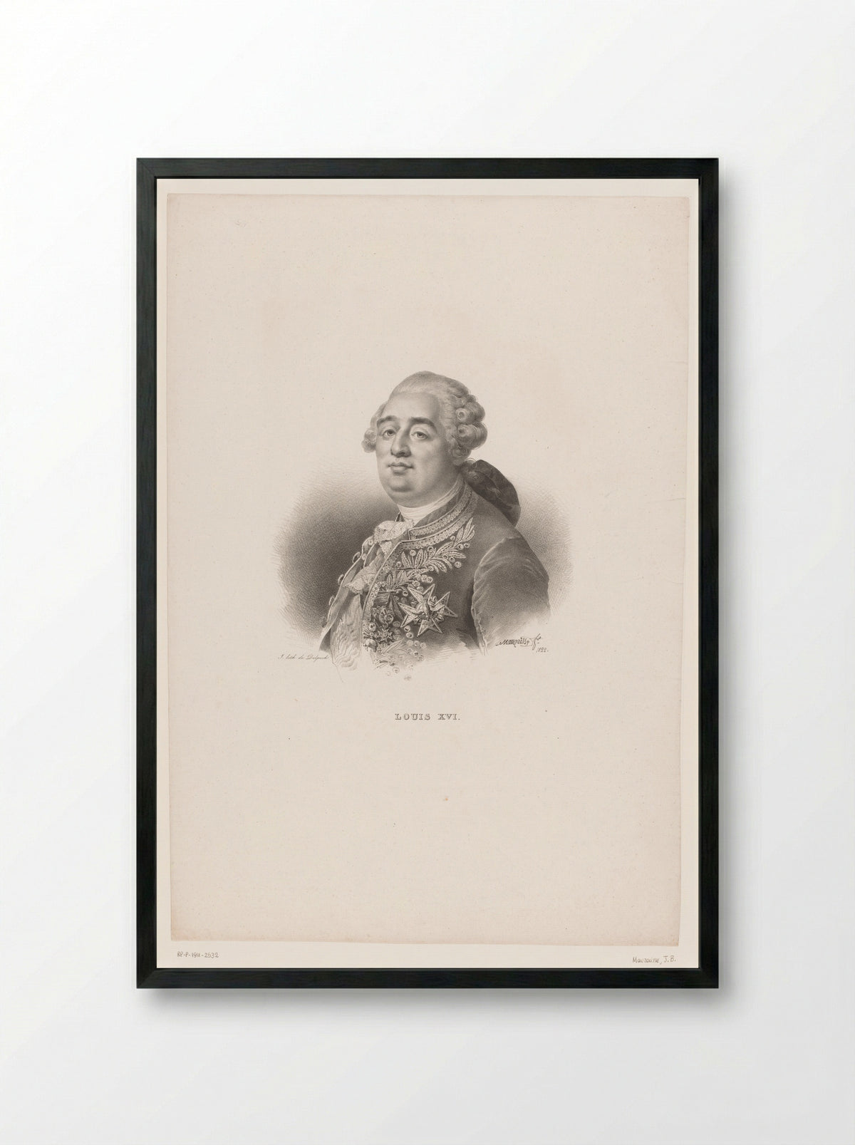 Portrait of Louis XVI - François-Séraphin Delpech - Framed Print Black