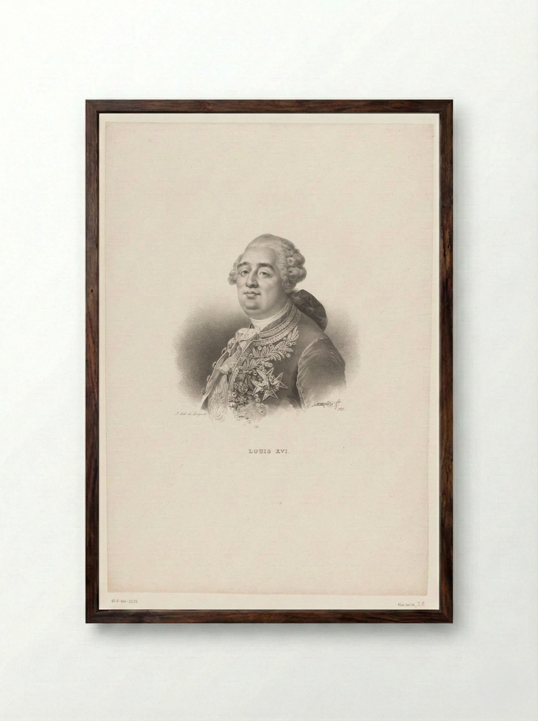 Portrait of Louis XVI - François-Séraphin Delpech - Framed Print Dark Wood