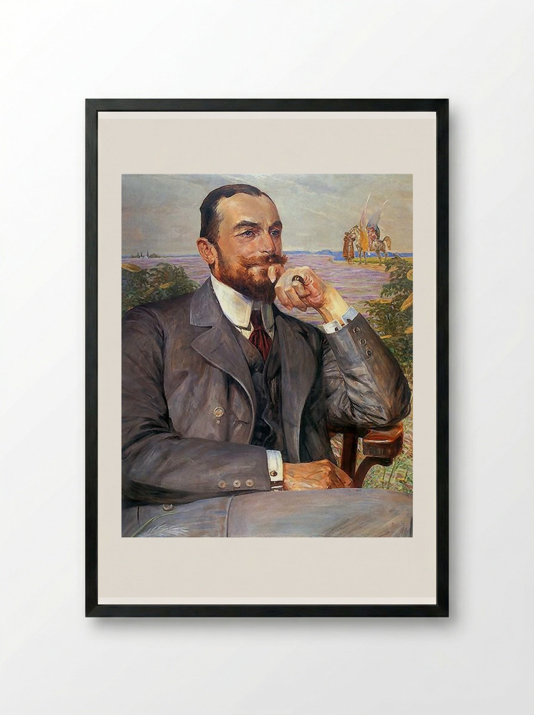 Portrait of Louis Zelenski - Jacek Malczewski - Framed Print Black
