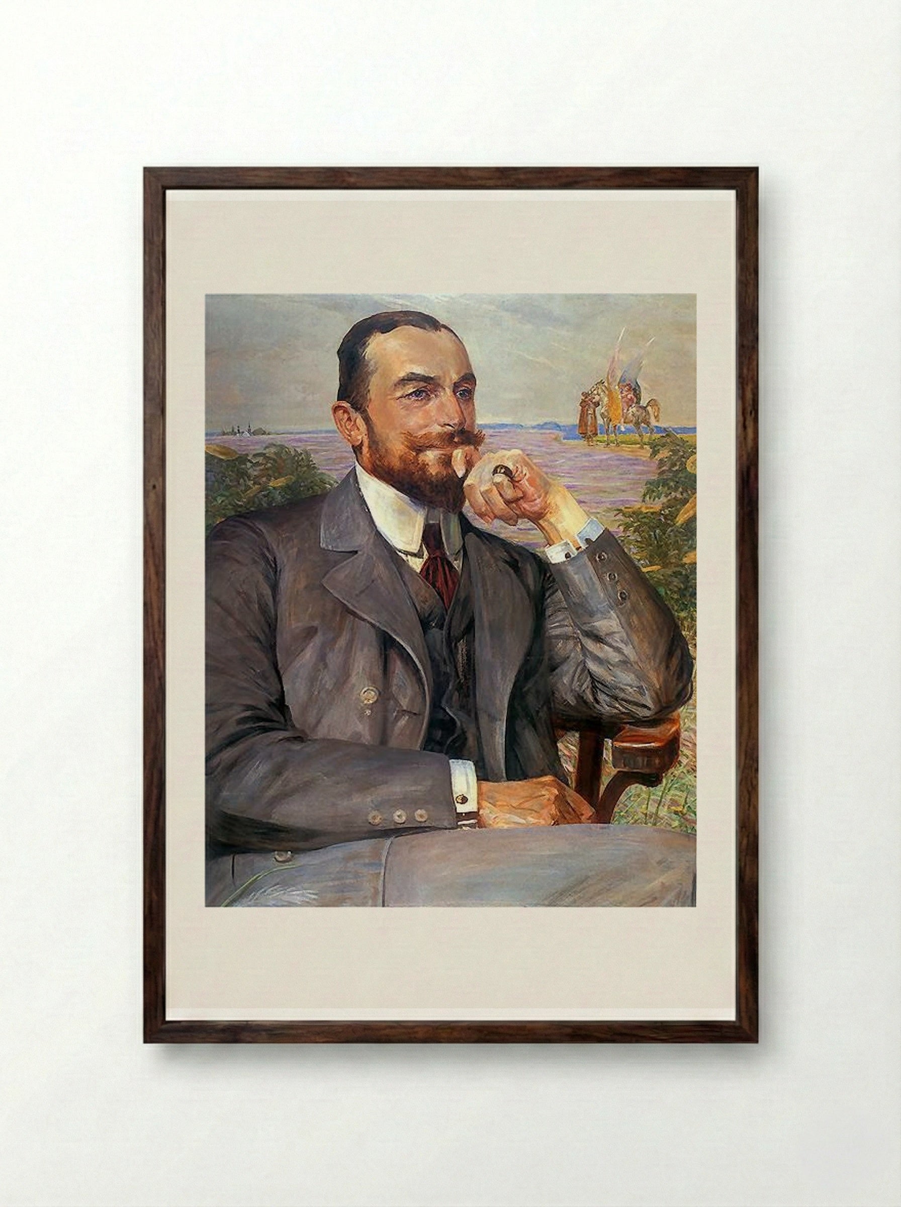 Portrait of Louis Zelenski - Jacek Malczewski - Framed Print Dark Wood