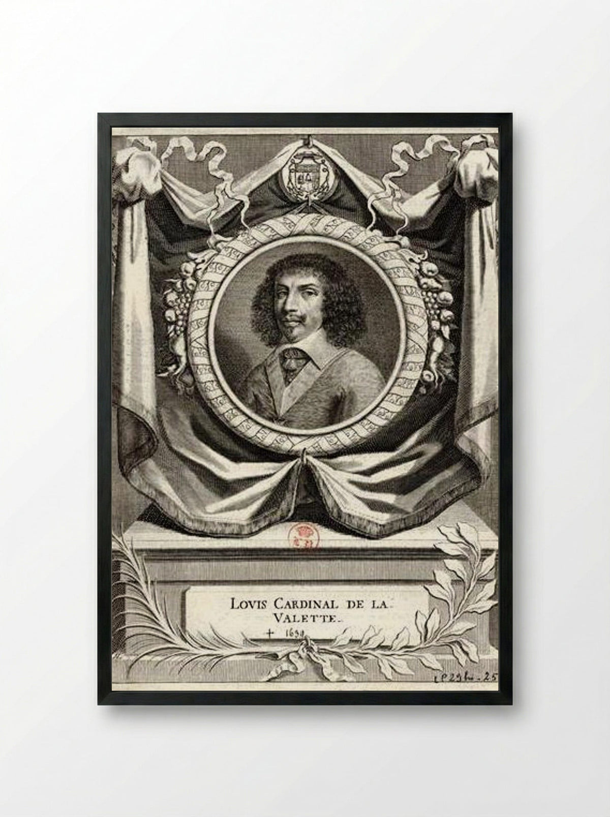 Portrait of Louis de Nogaret de La Valette - René Lochon - Framed Print Black