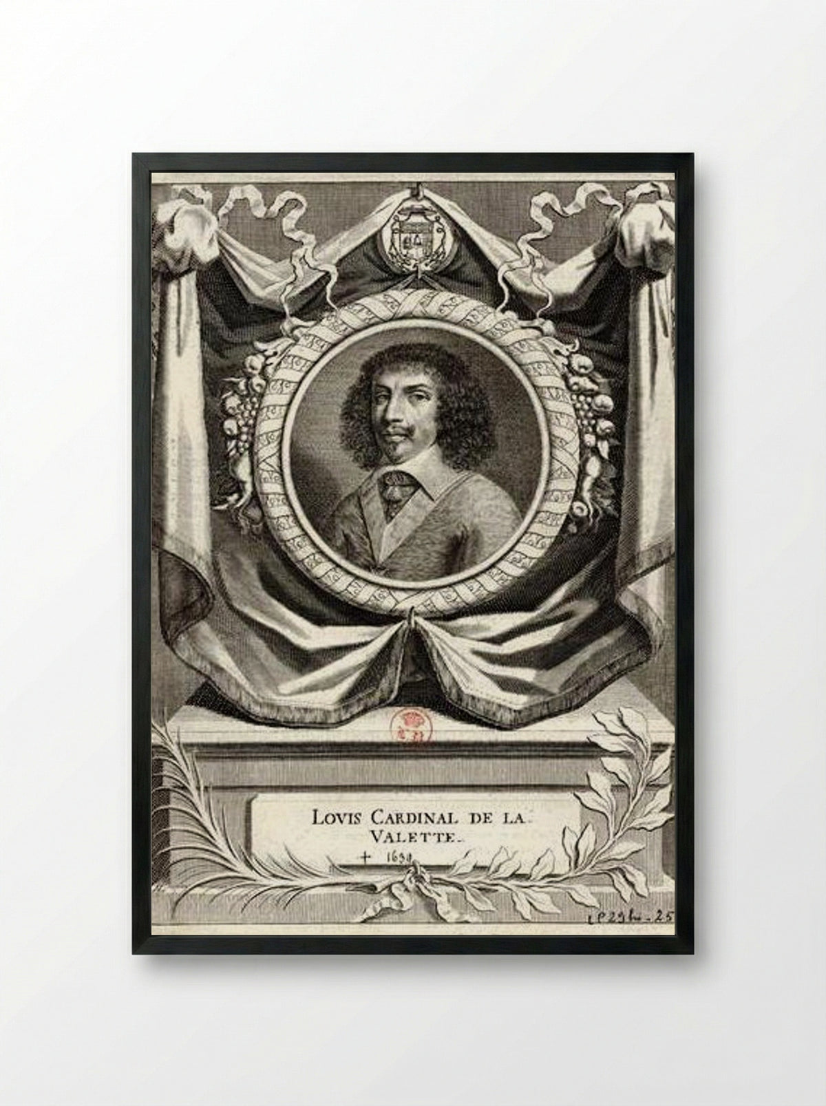 Portrait of Louis de Nogaret de La Valette - René Lochon - Framed Print Black