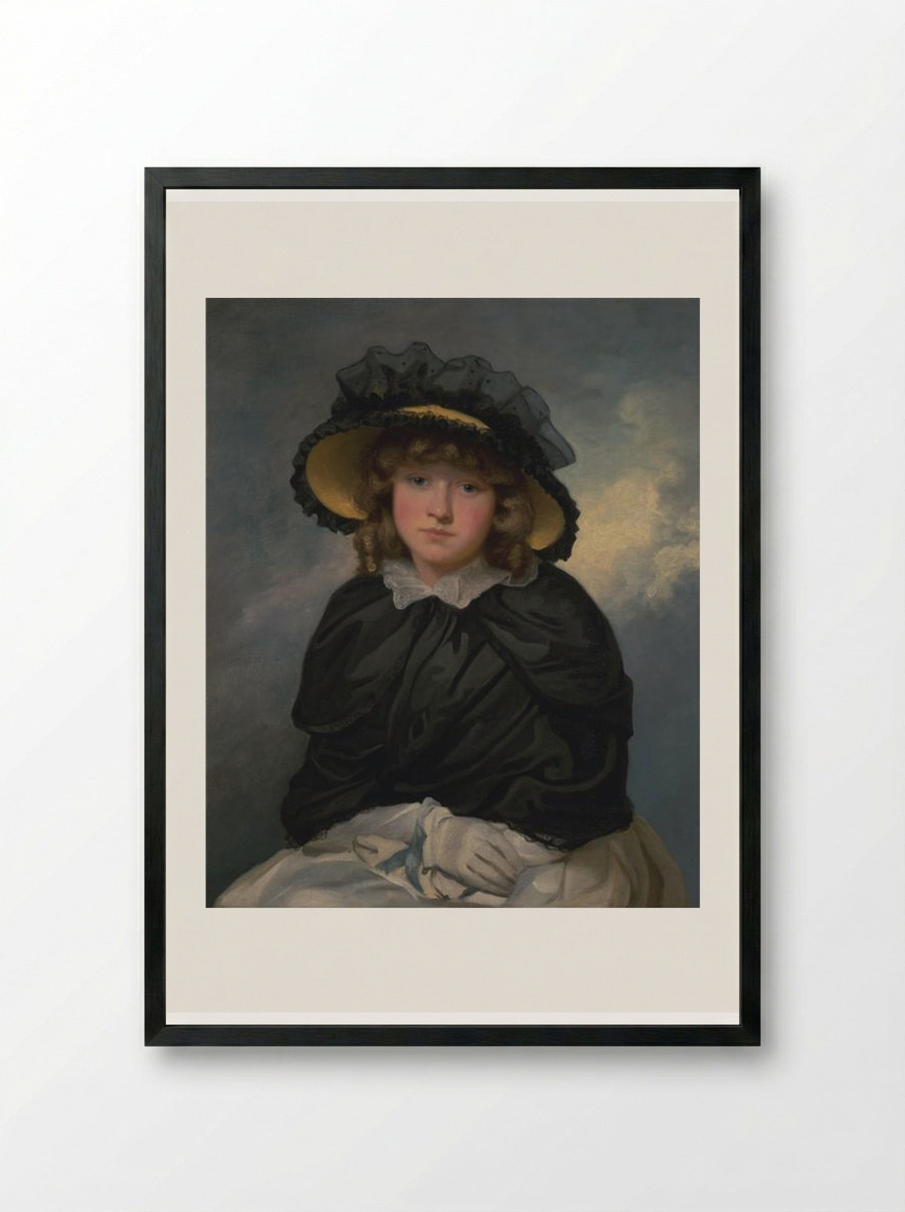 Portrait of Louisa Lane, Called 'Cecilia' - John Hoppner - Framed Print Black