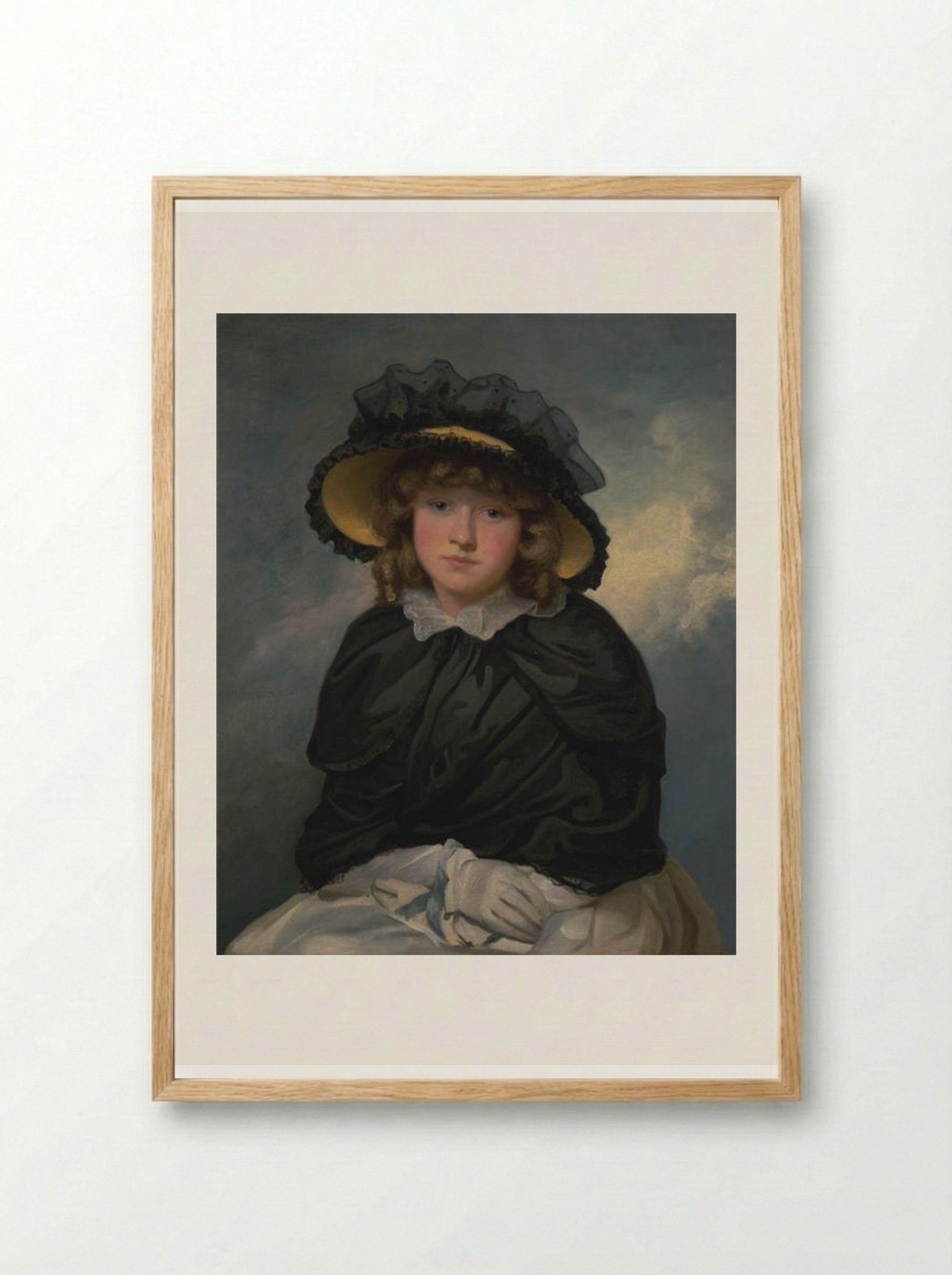 Portrait of Louisa Lane, Called 'Cecilia' - John Hoppner - Framed Print Wood
