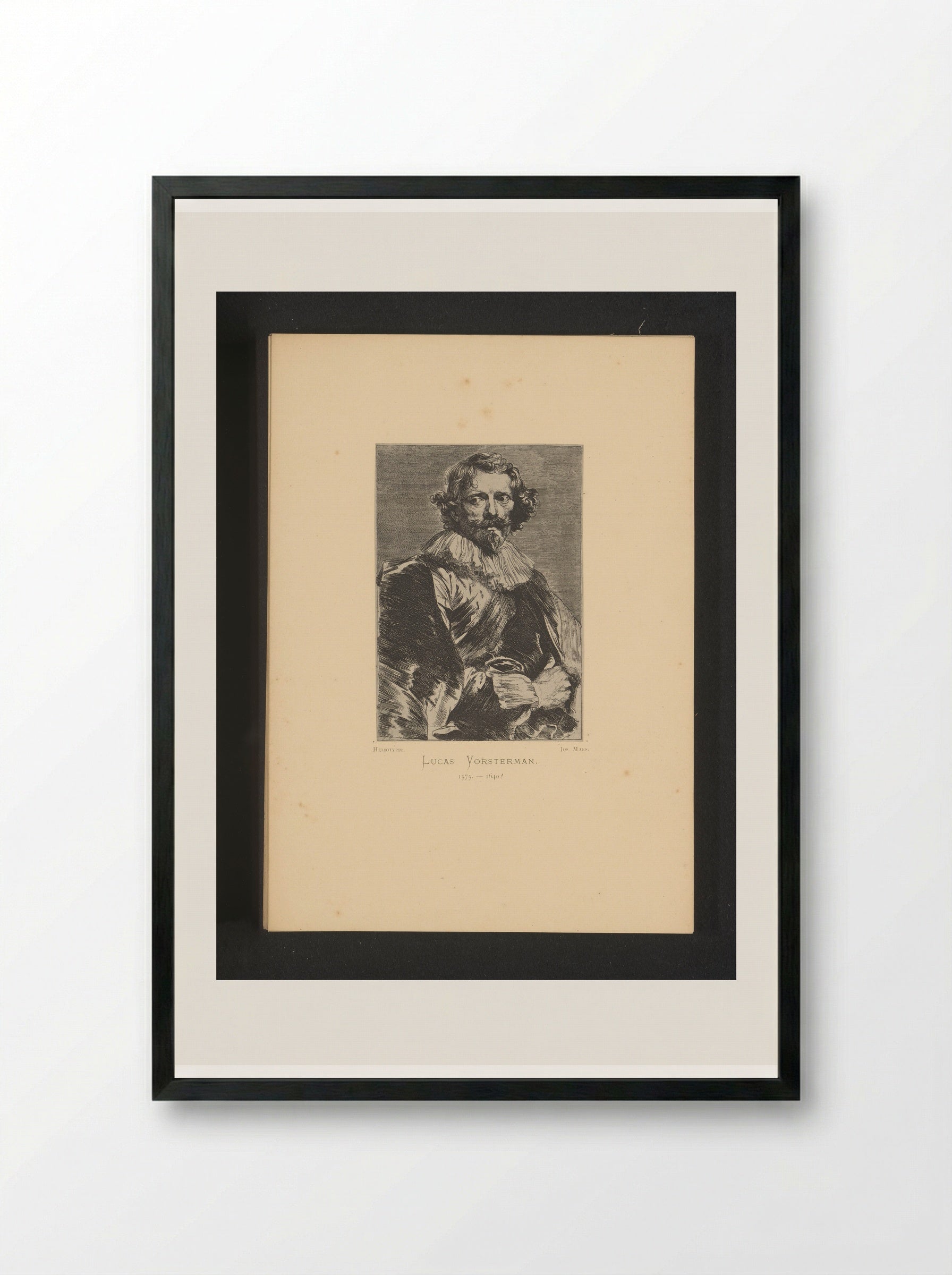 Portrait of Lucas Vorsterman I - Anthony van Dyck - Framed Print Black