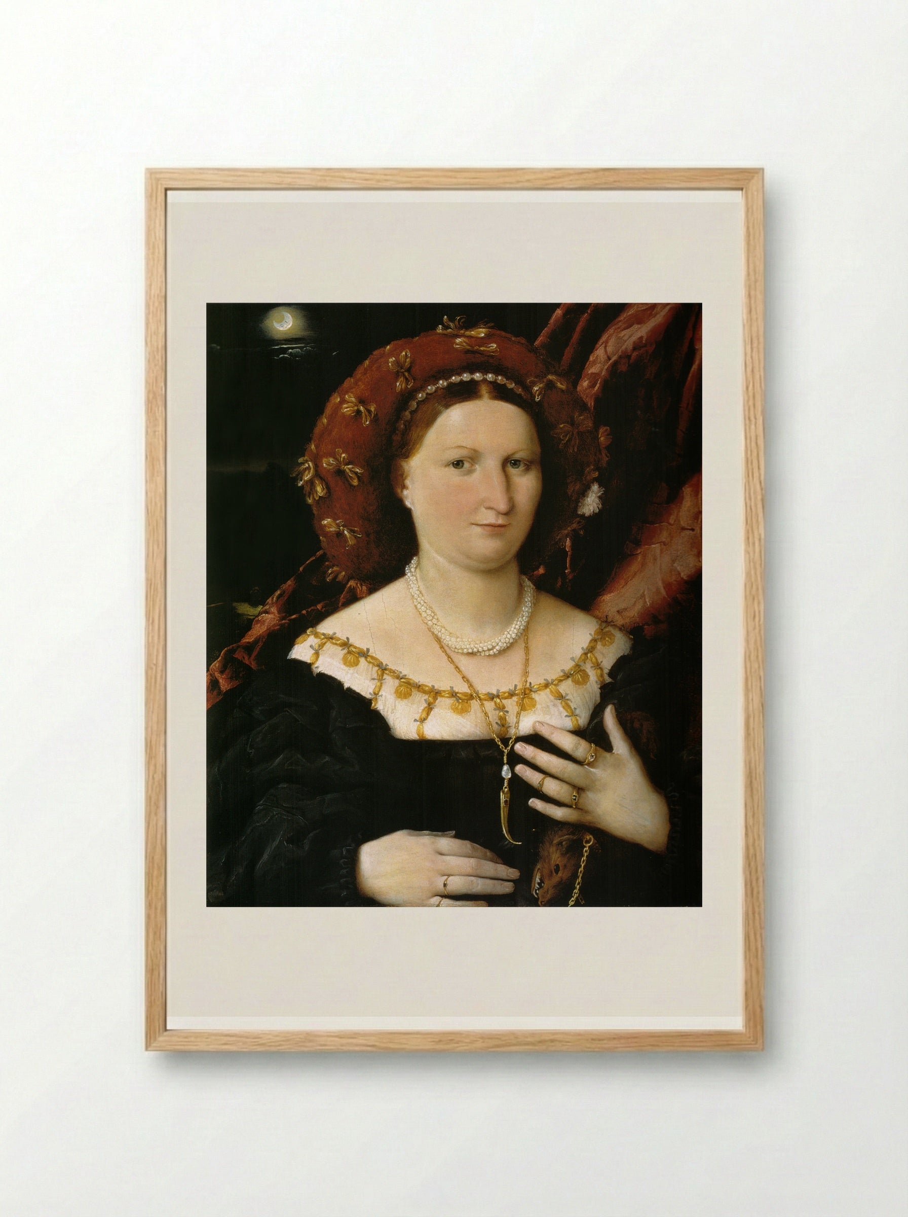 Portrait of Lucina Brembati - Lorenzo Lotto - Framed Print Wood