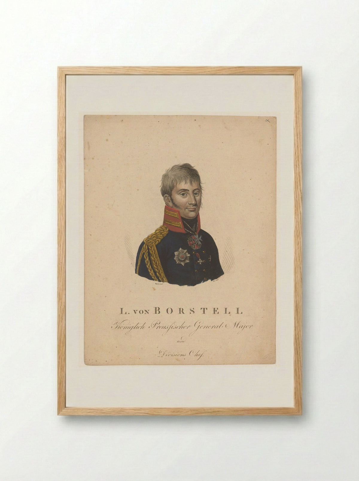Portrait of Ludwig von Borstell - Luigi Schiavonetti - Framed Print Wood
