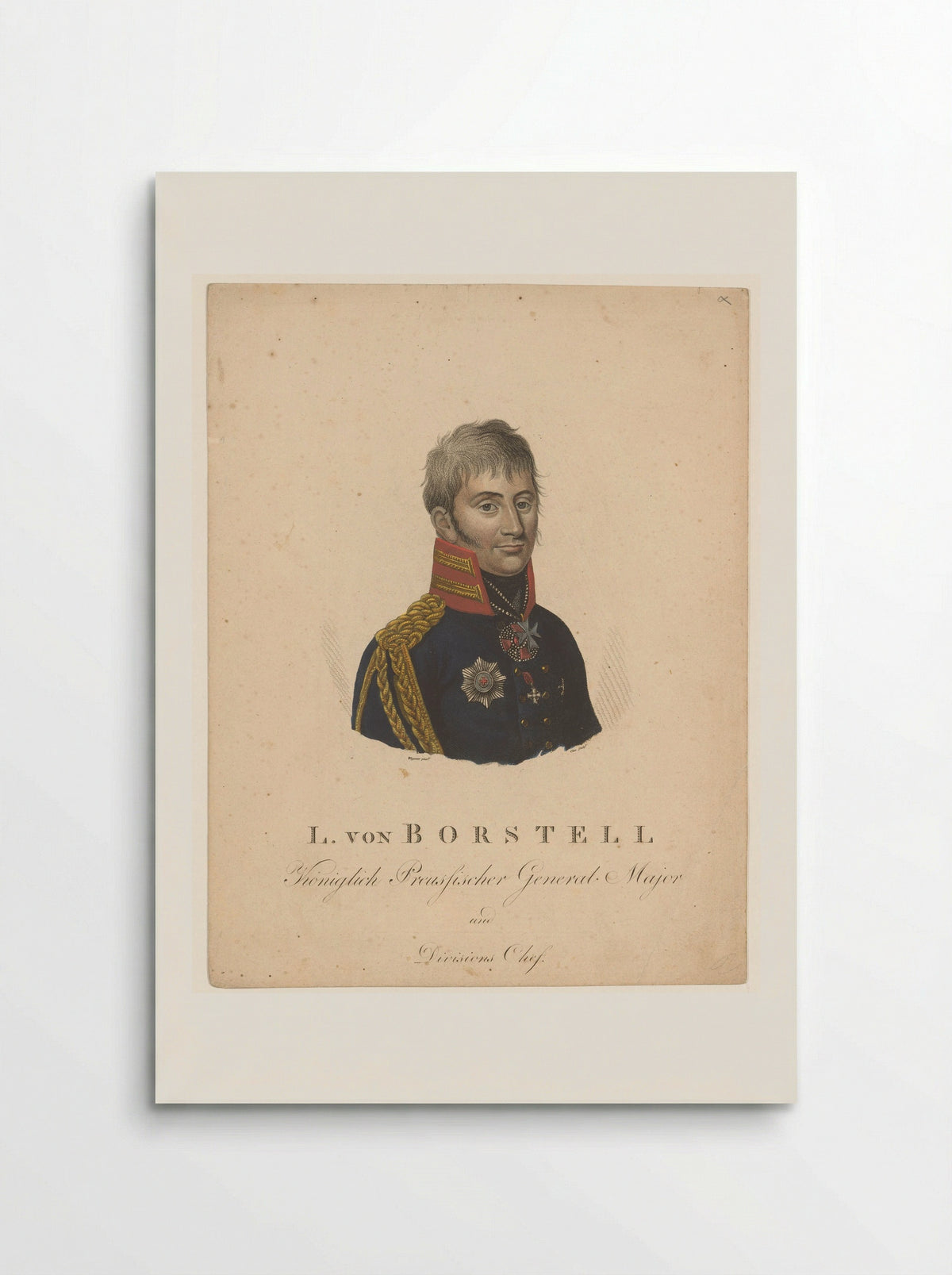 Portrait of Ludwig von Borstell - Luigi Schiavonetti - Poster