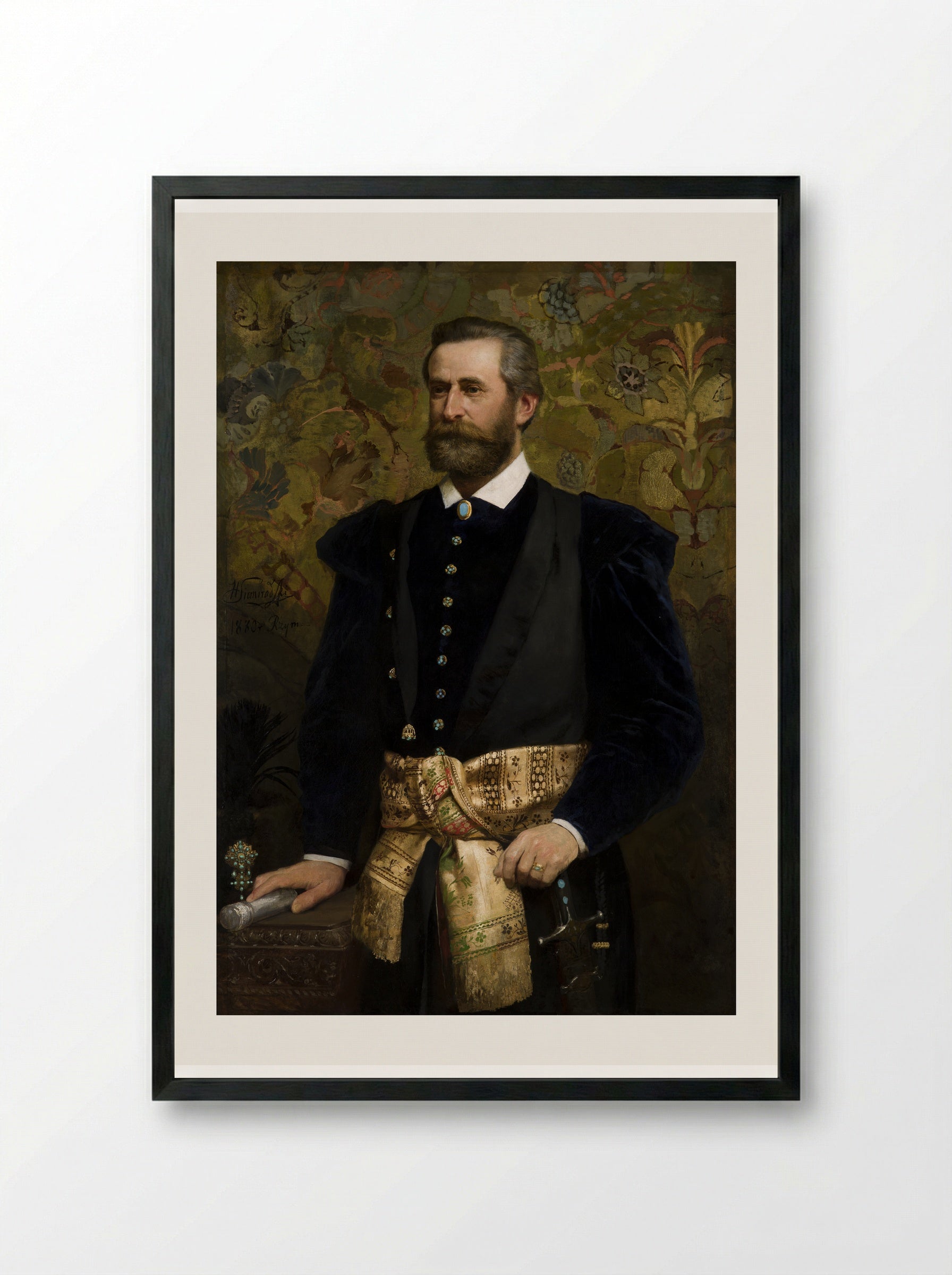 Portrait of Ludwik Wodzicki - Henryk Siemiradzki - Framed Print Black
