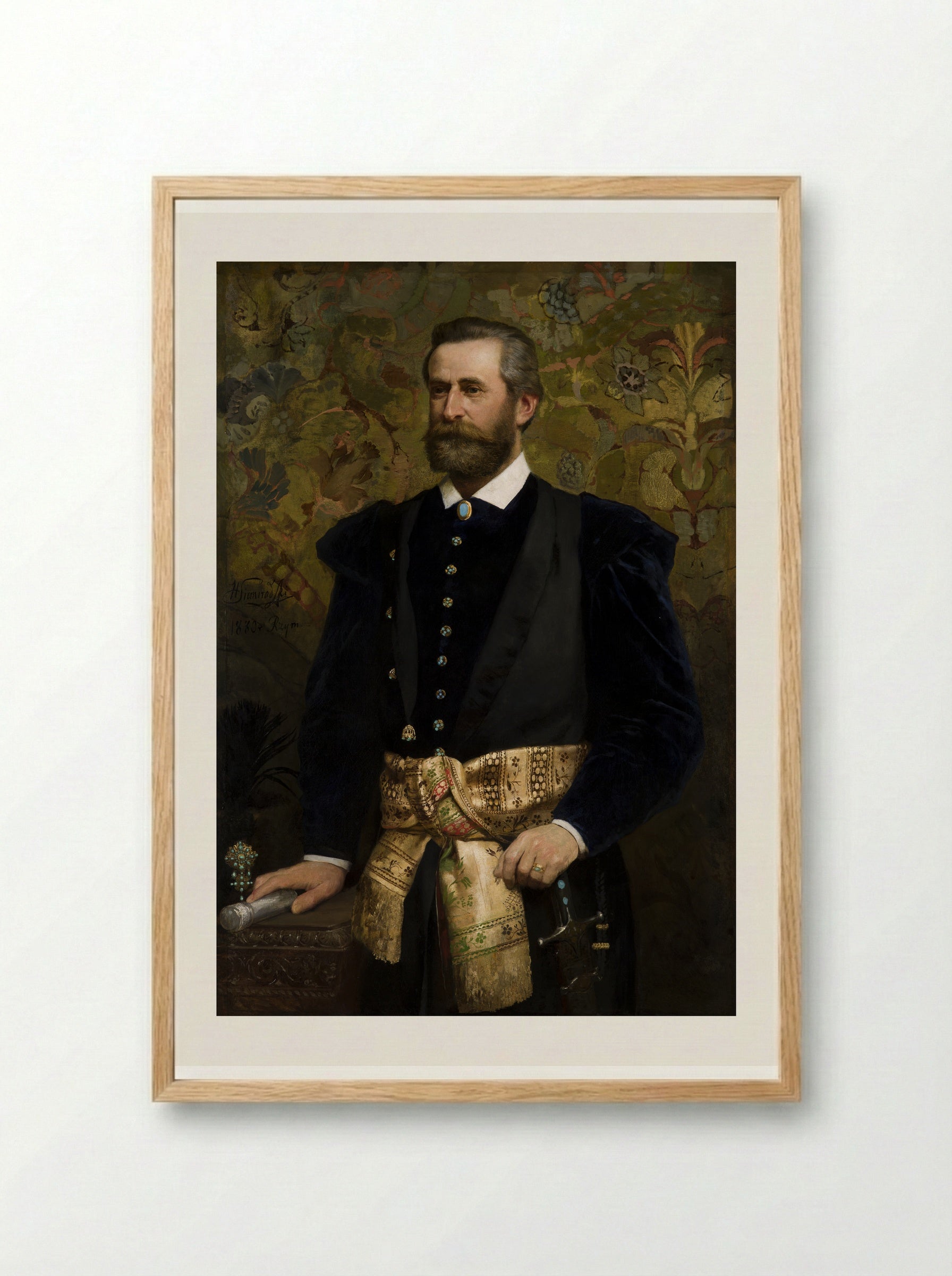 Portrait of Ludwik Wodzicki - Henryk Siemiradzki - Framed Print Wood