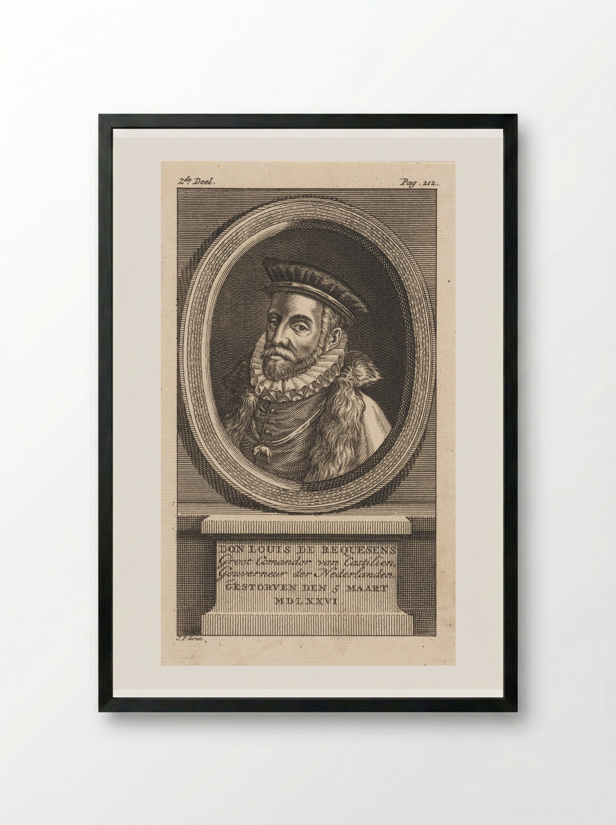 Portrait of Luis de Zúñiga y Requesens - Jan Punt - Framed Print Black