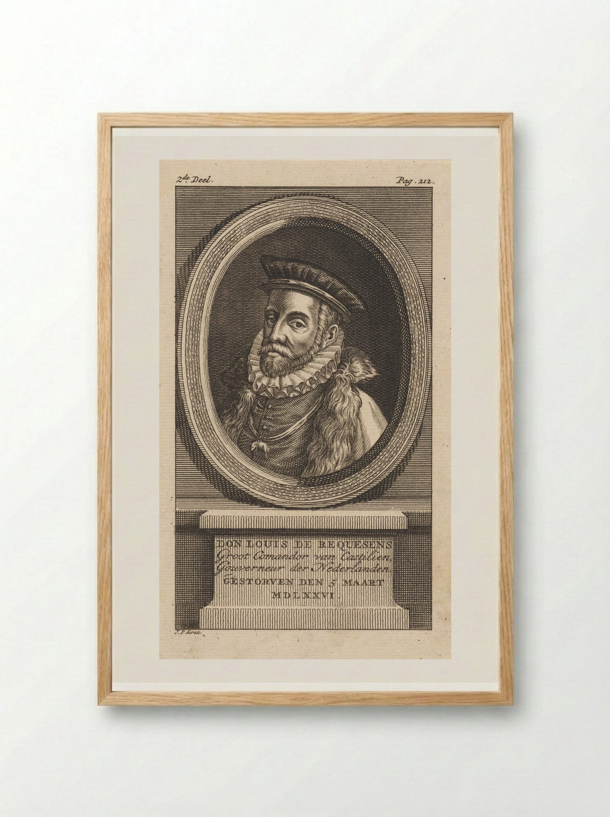 Portrait of Luis de Zúñiga y Requesens - Jan Punt - Framed Print Wood