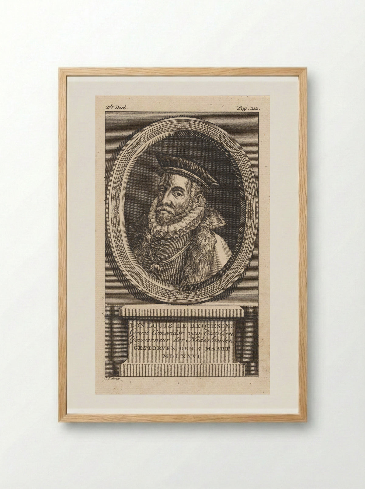 Portrait of Luis de Zúñiga y Requesens - Jan Punt - Framed Print Wood