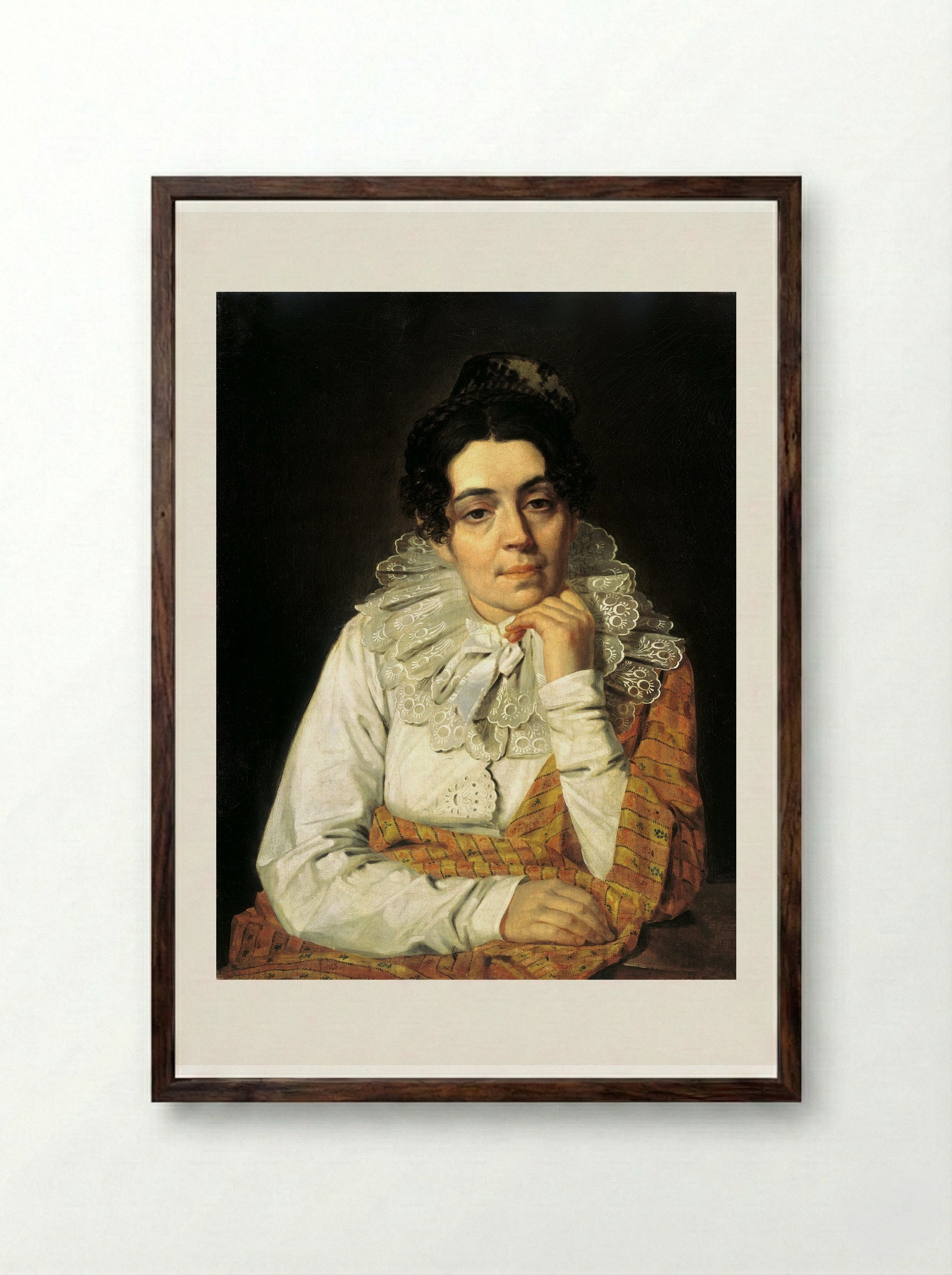 Portrait of M. A. Venetsianova - Alexey Venetsianov - Framed Print Dark Wood