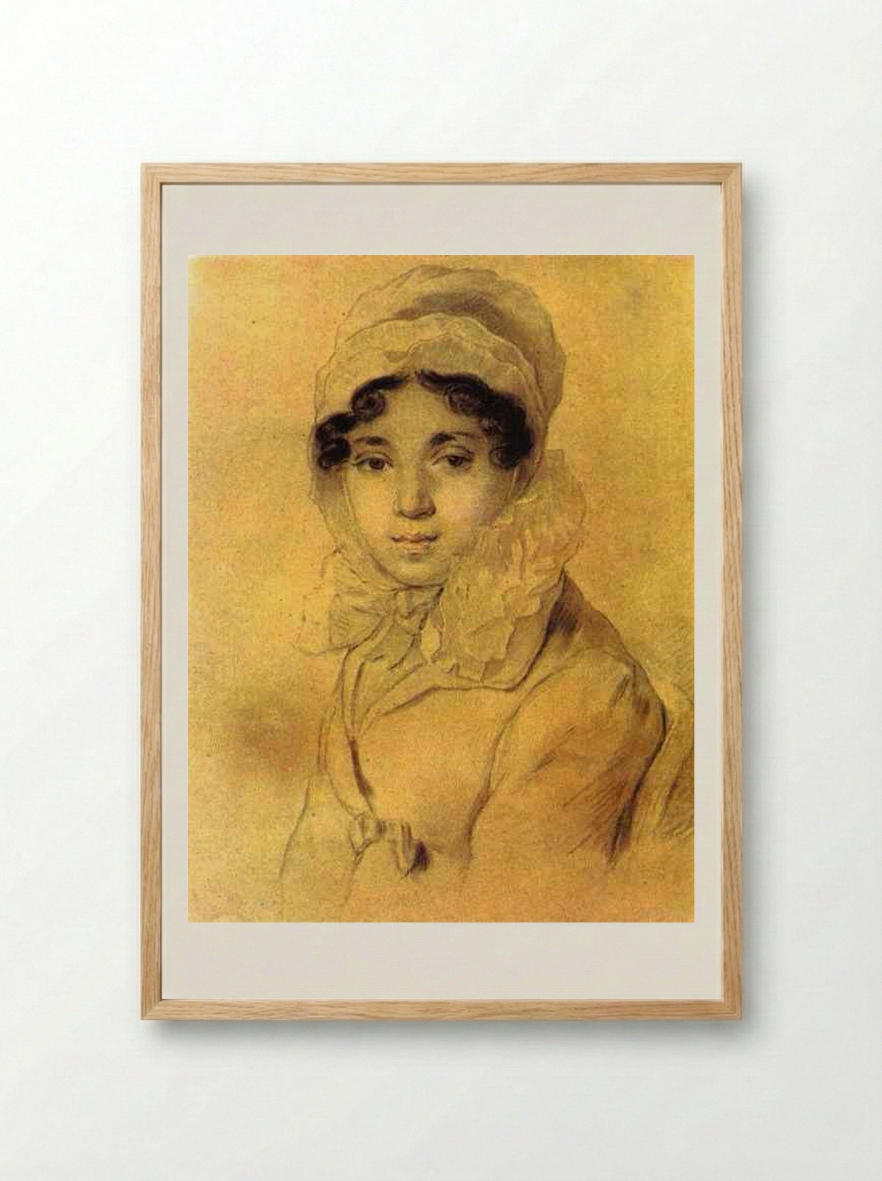 Portrait of M. A. Kikina - Orest Kiprensky - Framed Print Wood