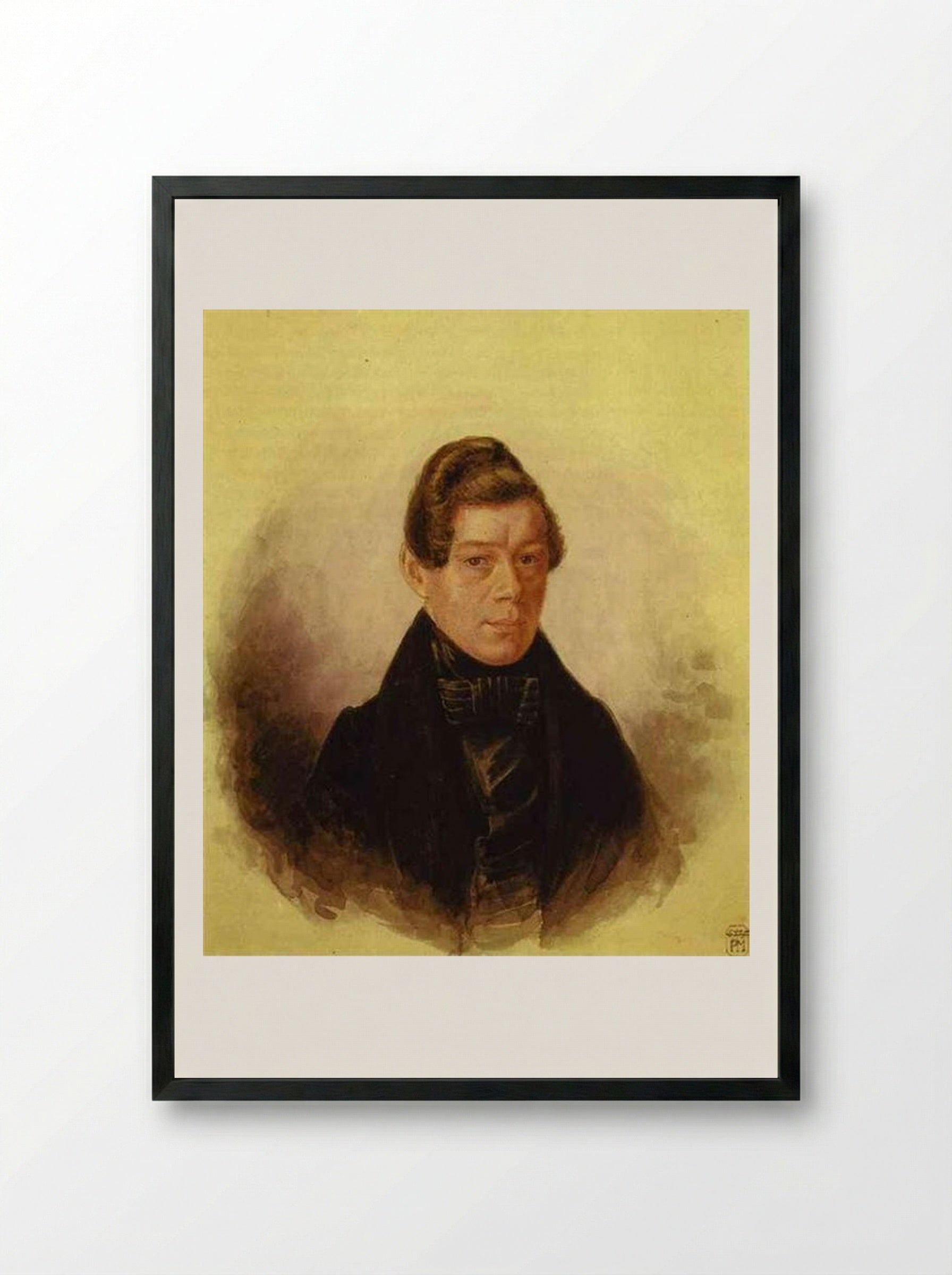 Portrait of M. M. Rodivanovsky - Pavel Fedotov - Framed Print Black