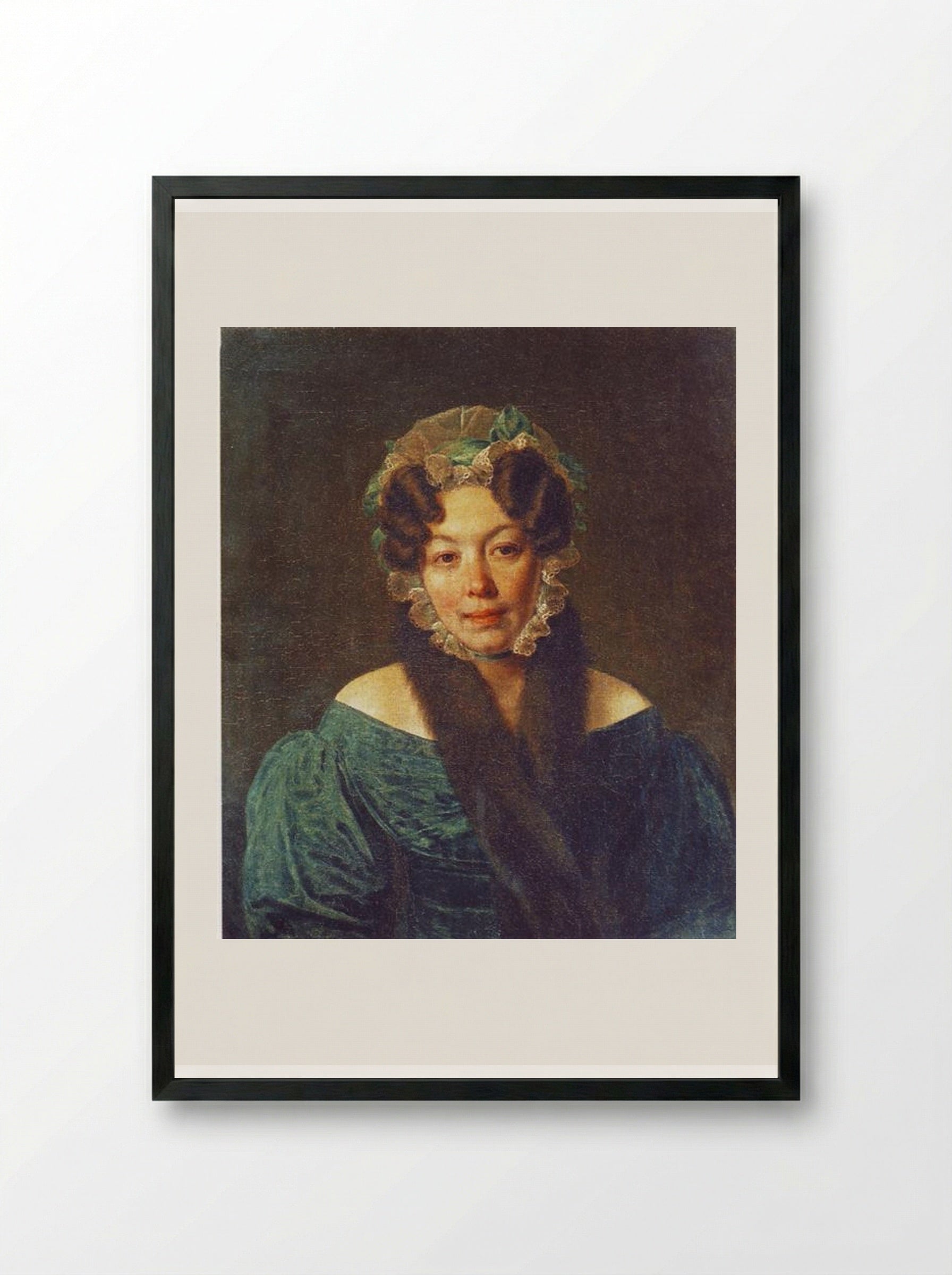 Portrait of M. M. Philosophova - Alexey Venetsianov - Framed Print Black