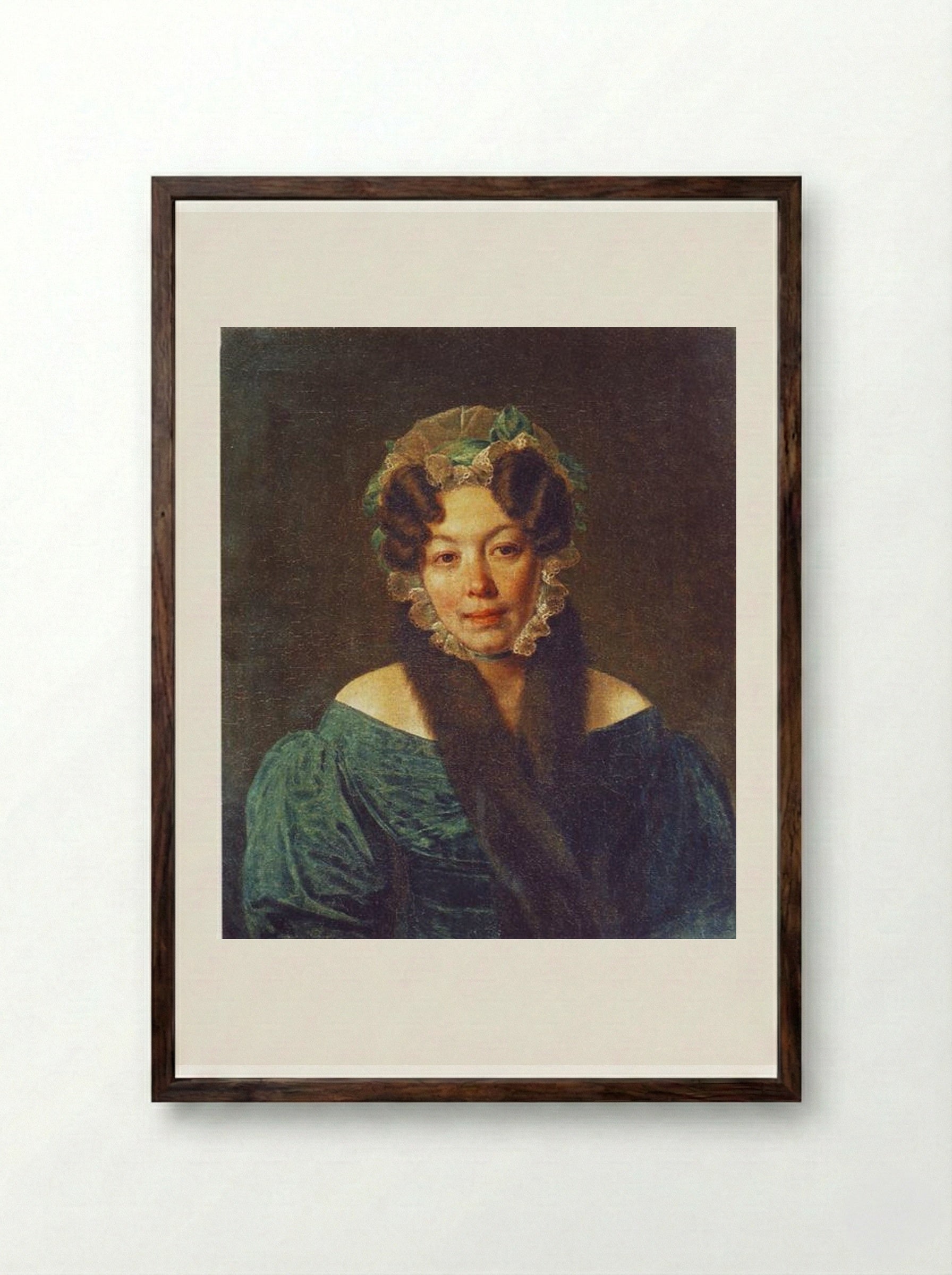 Portrait of M. M. Philosophova - Alexey Venetsianov - Framed Print Dark Wood
