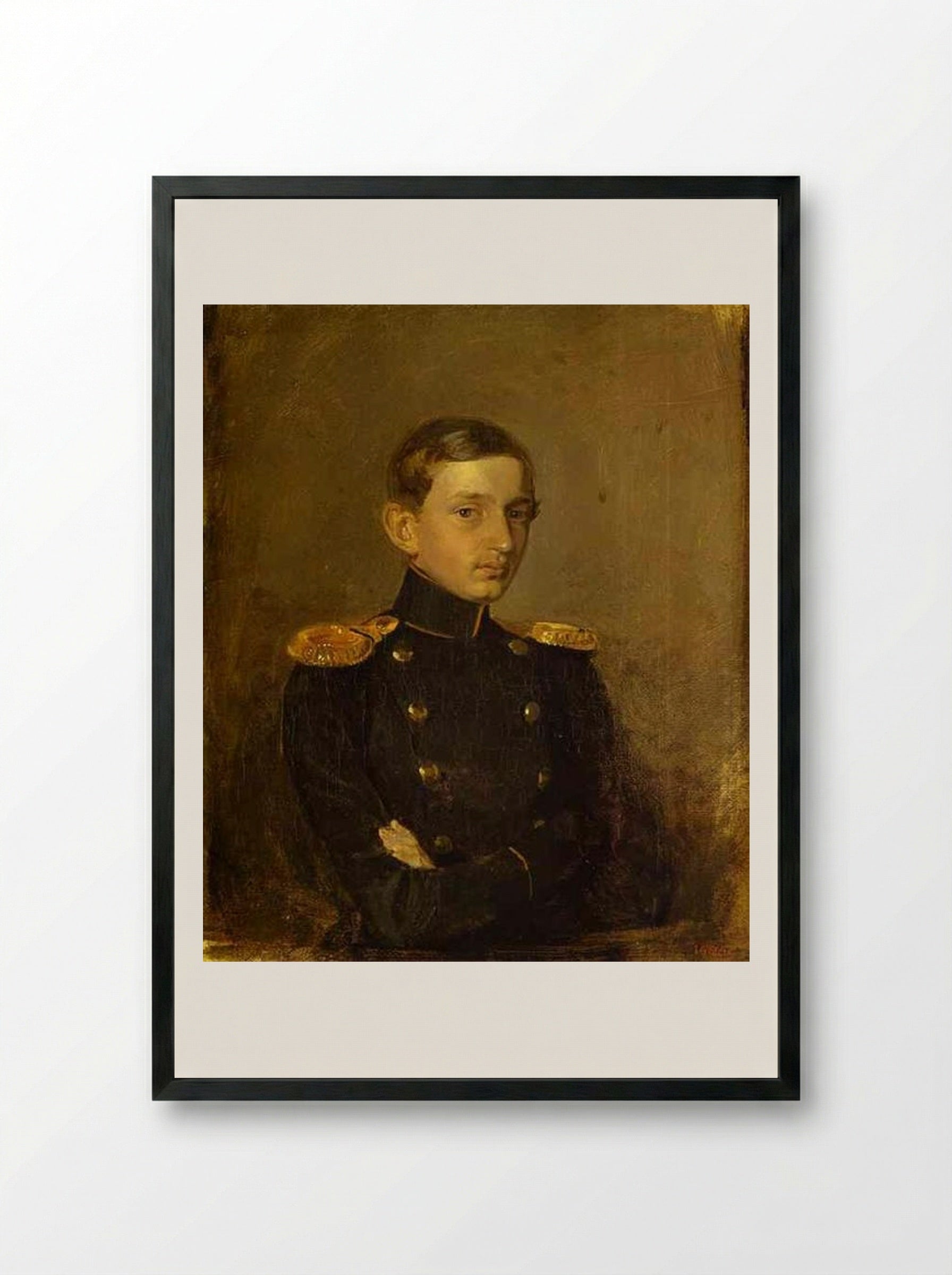 Portrait of M. P. Zhdanovich - Pavel Fedotov - Framed Print Black