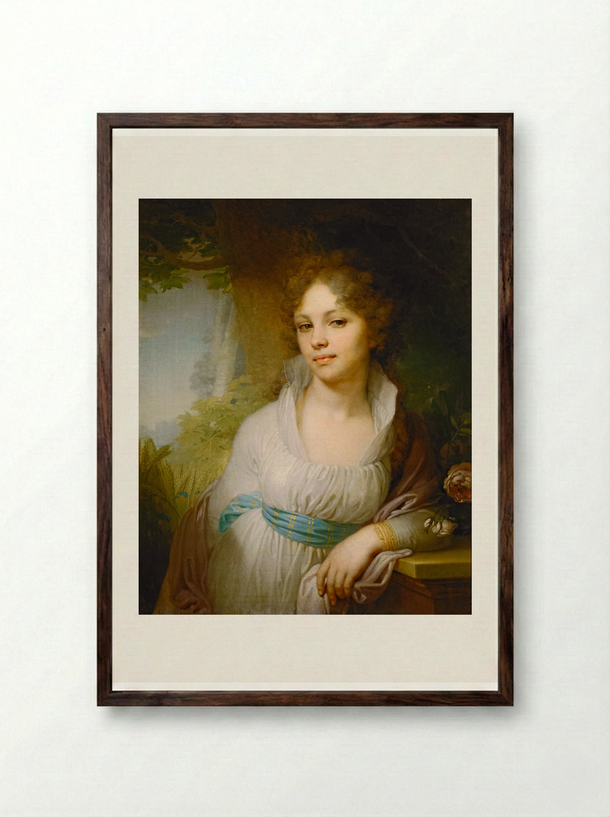 Portrait of M.I. Lopukhina - Vladimir Borovikovsky - Framed Print Dark Wood