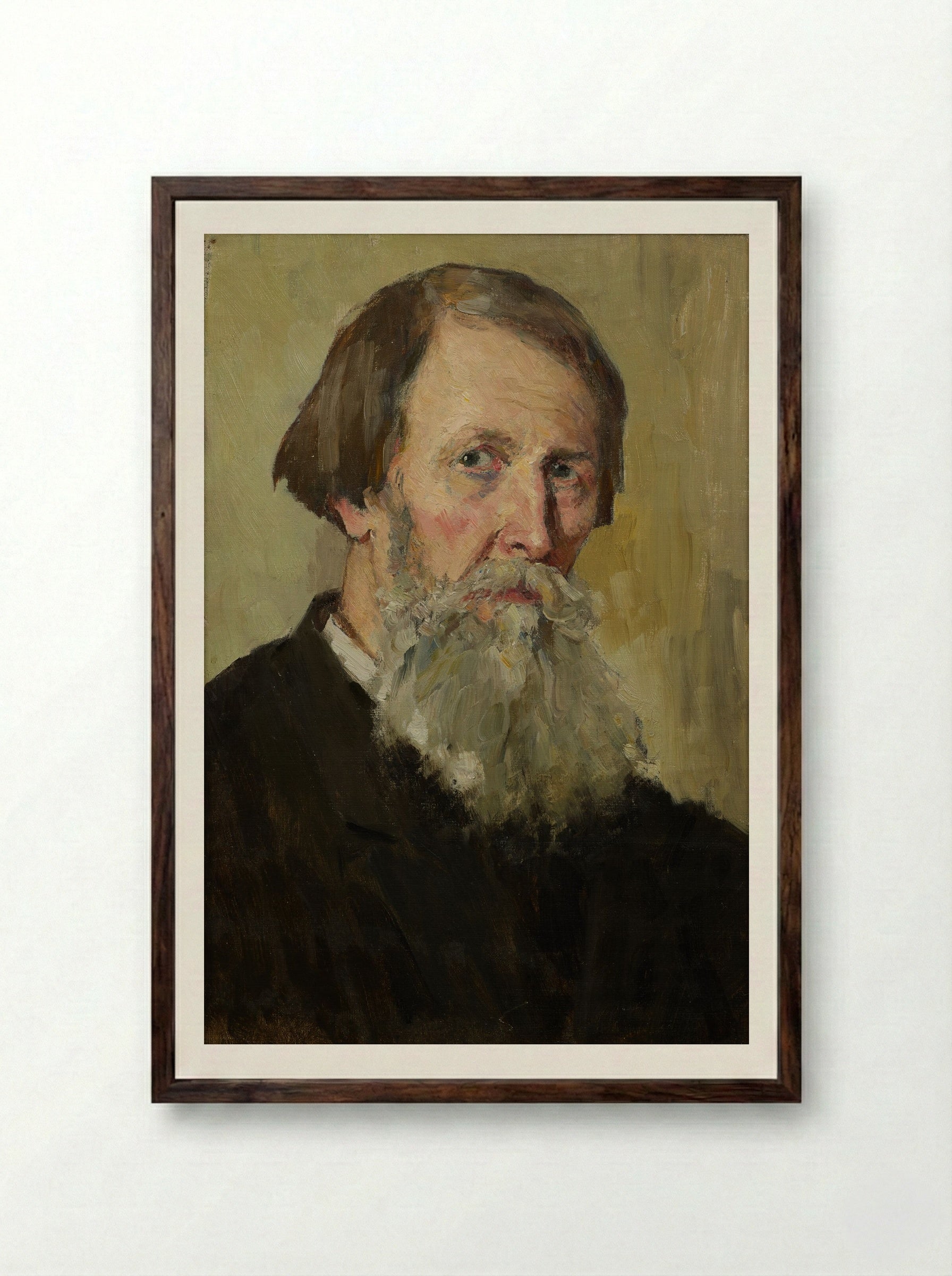 Portrait of M.V. Vasnetsov - Viktor Vasnetsov - Framed Print Dark Wood