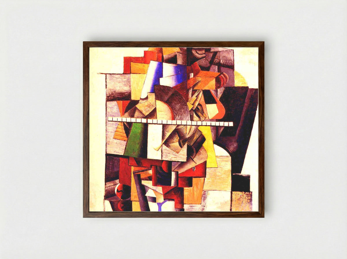Portrait of M.V. Matyushin - Kazimir Malevich - Framed Print Dark Wood