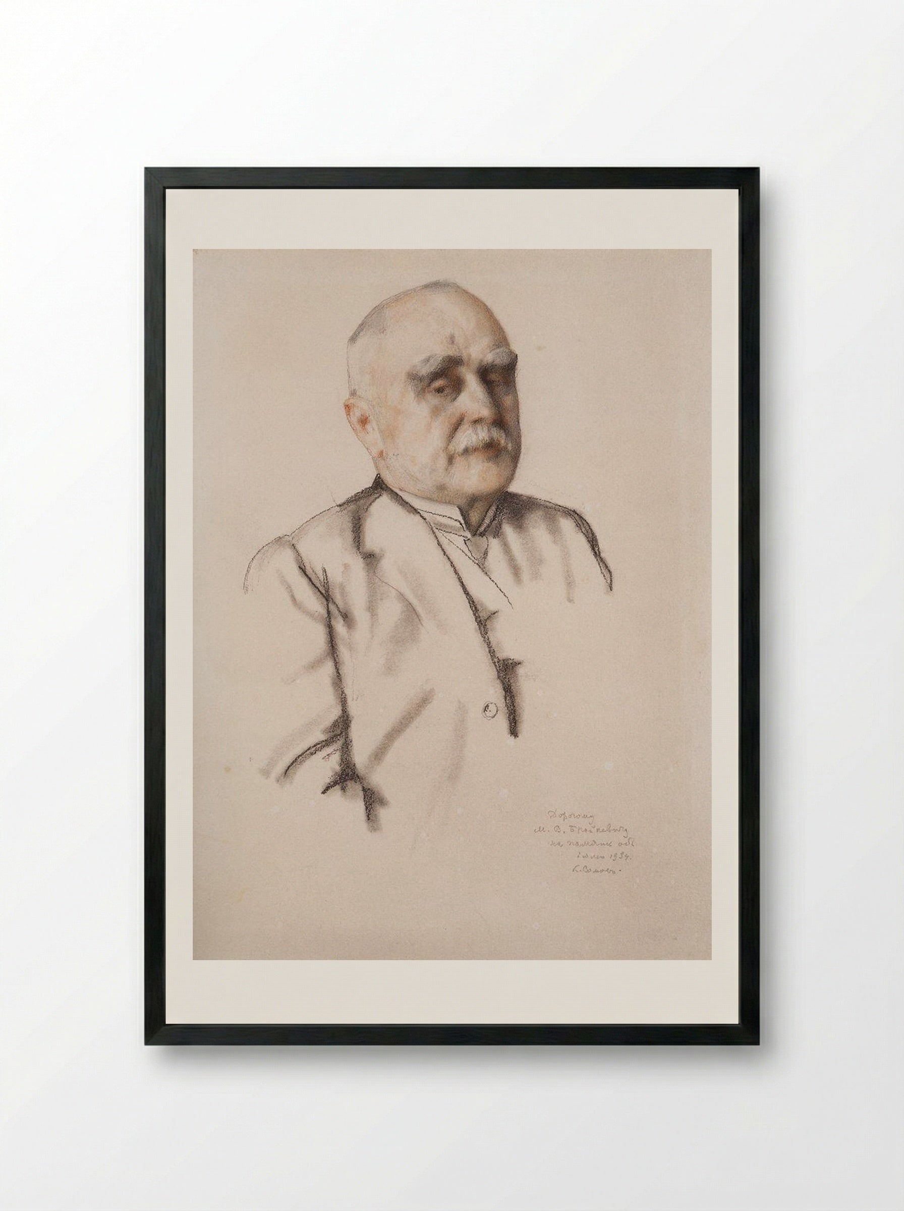 Portrait of M. Braykevich - Konstantin Somov - Framed Print Black
