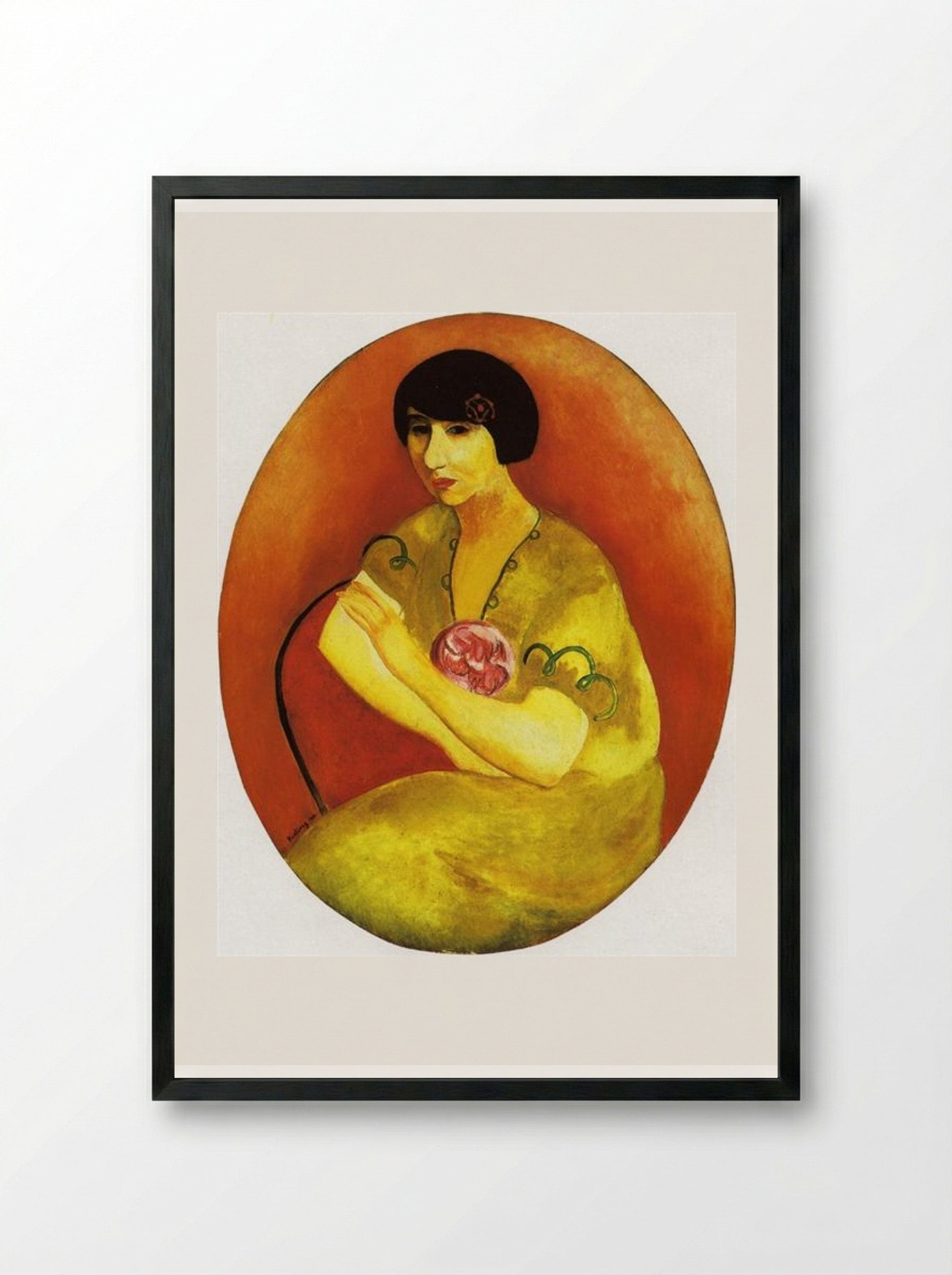 Portrait of Madame André Salmon - Moïse Kisling - Framed Print Black