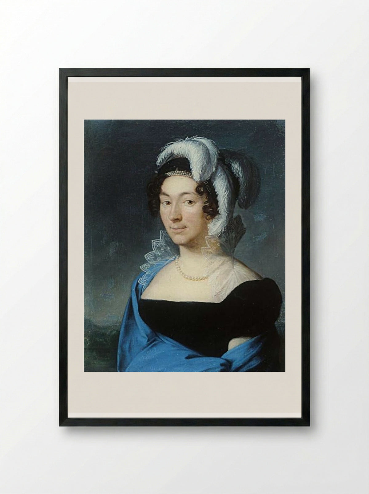 Portrait of Madame Botsigetti - Vasily Tropinin - Framed Print Black