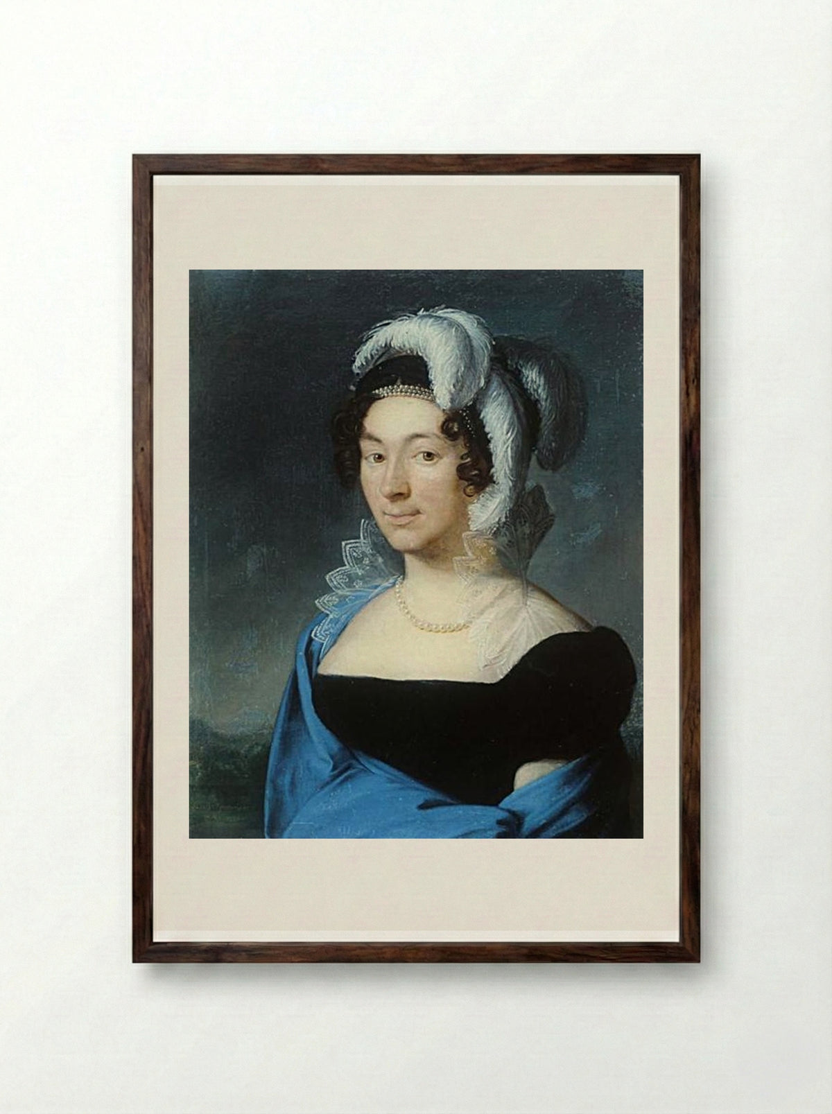 Portrait of Madame Botsigetti - Vasily Tropinin - Framed Print Dark Wood