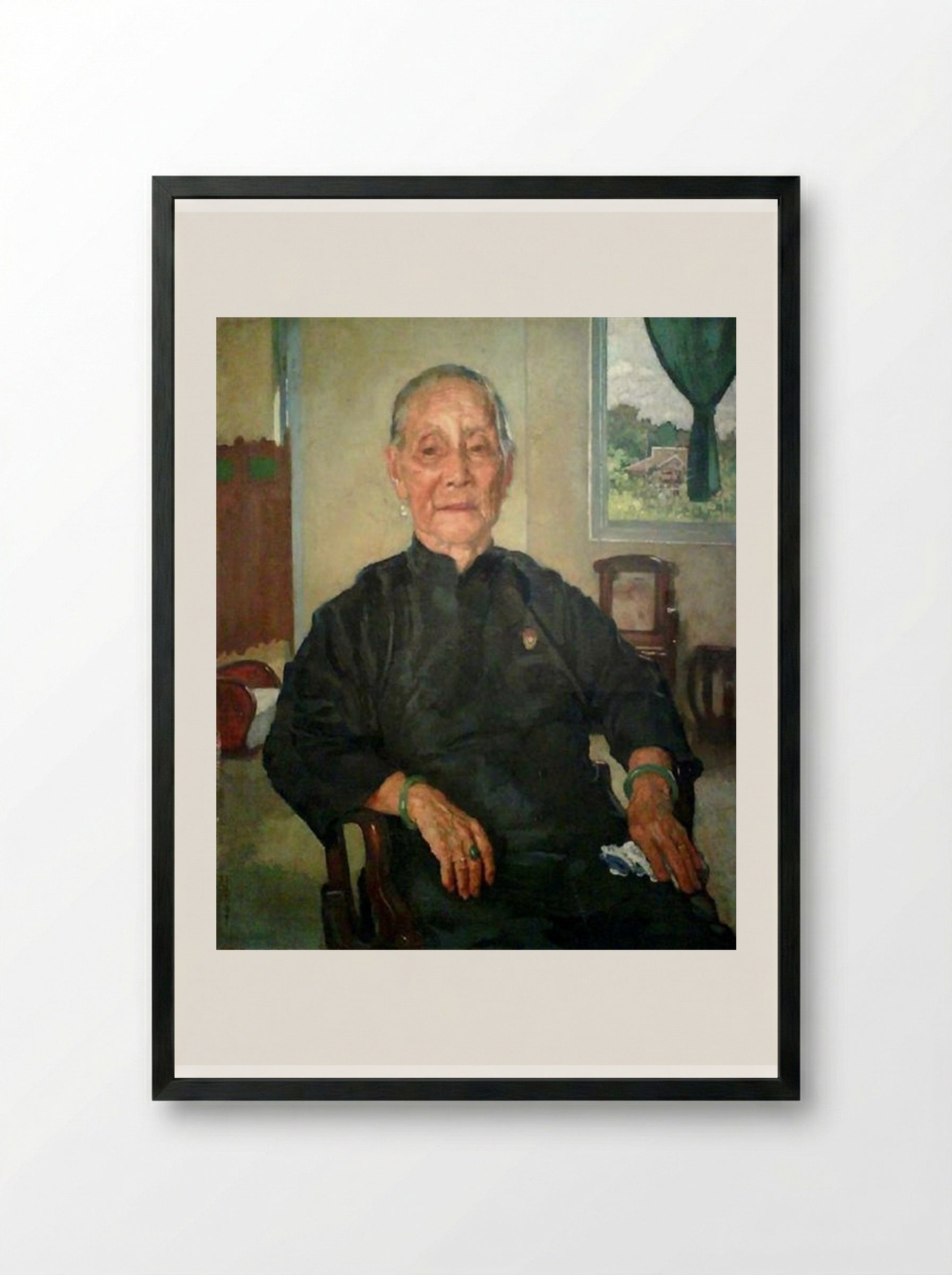Portrait of Madame Cheng - Xu Beihong - Framed Print Black