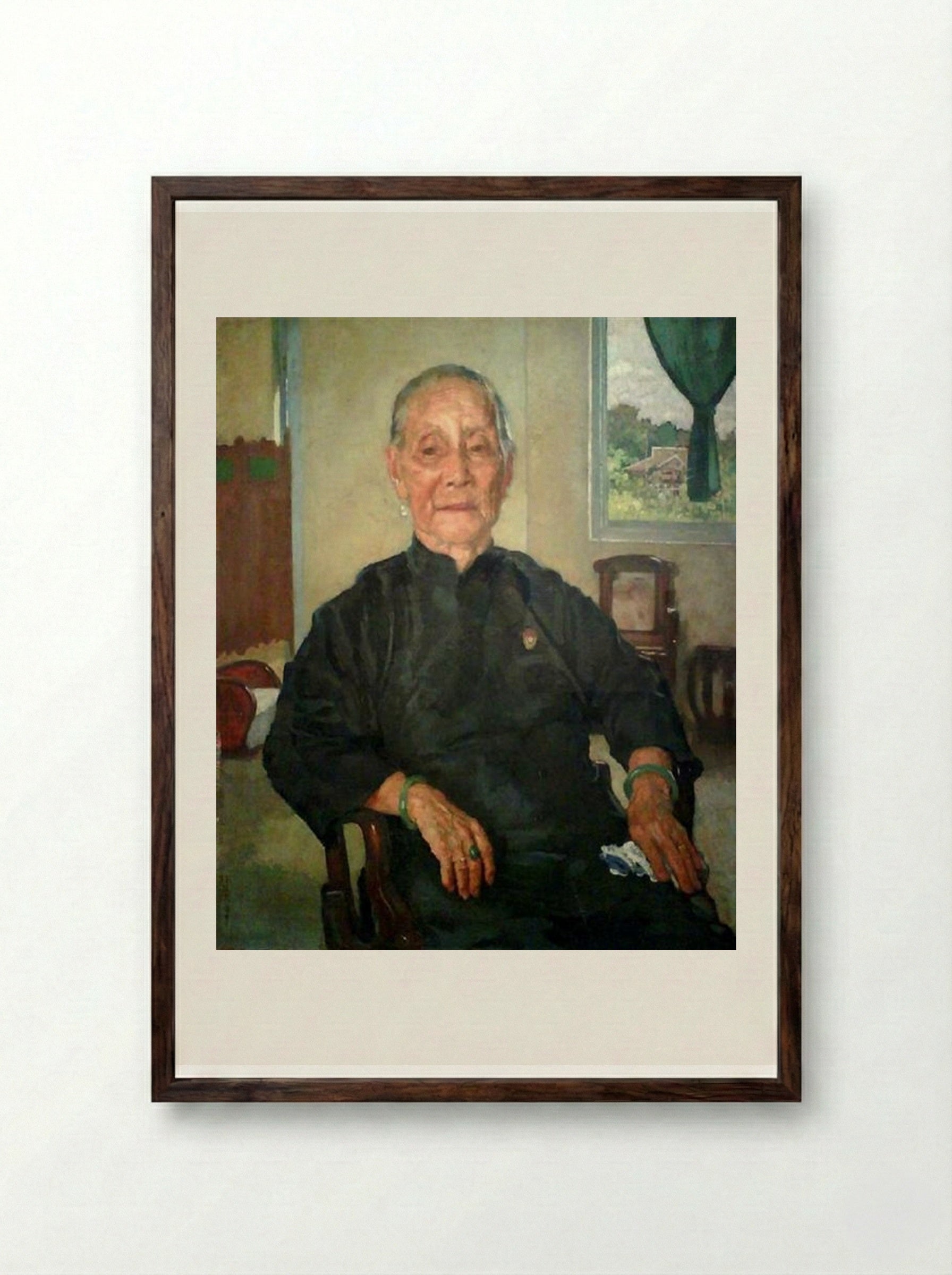 Portrait of Madame Cheng - Xu Beihong - Framed Print Dark Wood