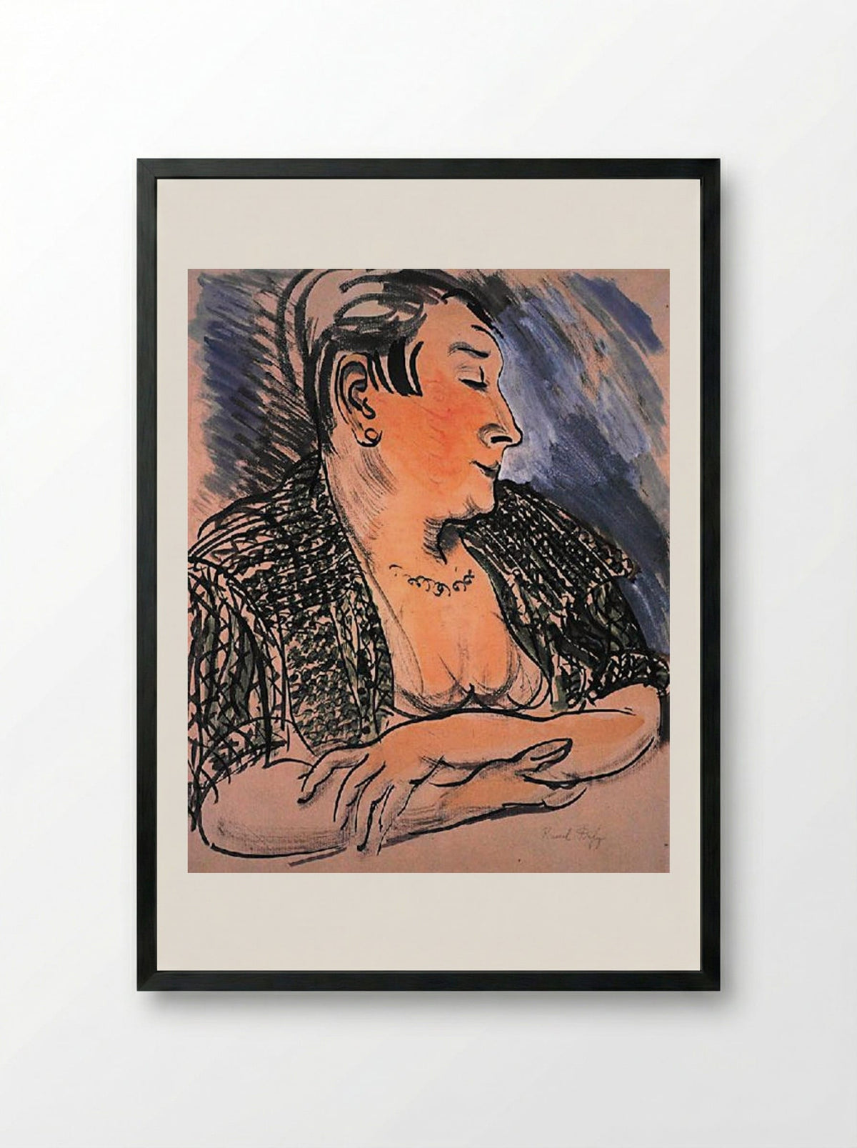 Portrait of Madame Dufy - Raoul Dufy - Framed Print Black