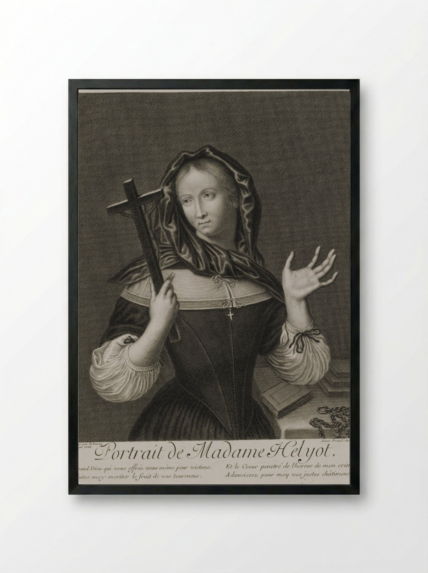 Portrait of Madame Helyot - Nicolas Bazin - Framed Print Black
