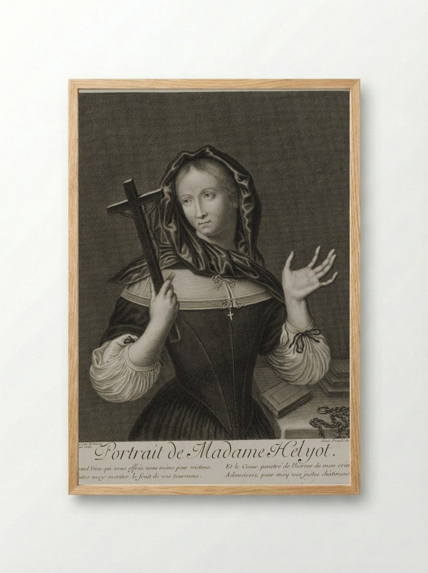 Portrait of Madame Helyot - Nicolas Bazin - Framed Print Wood