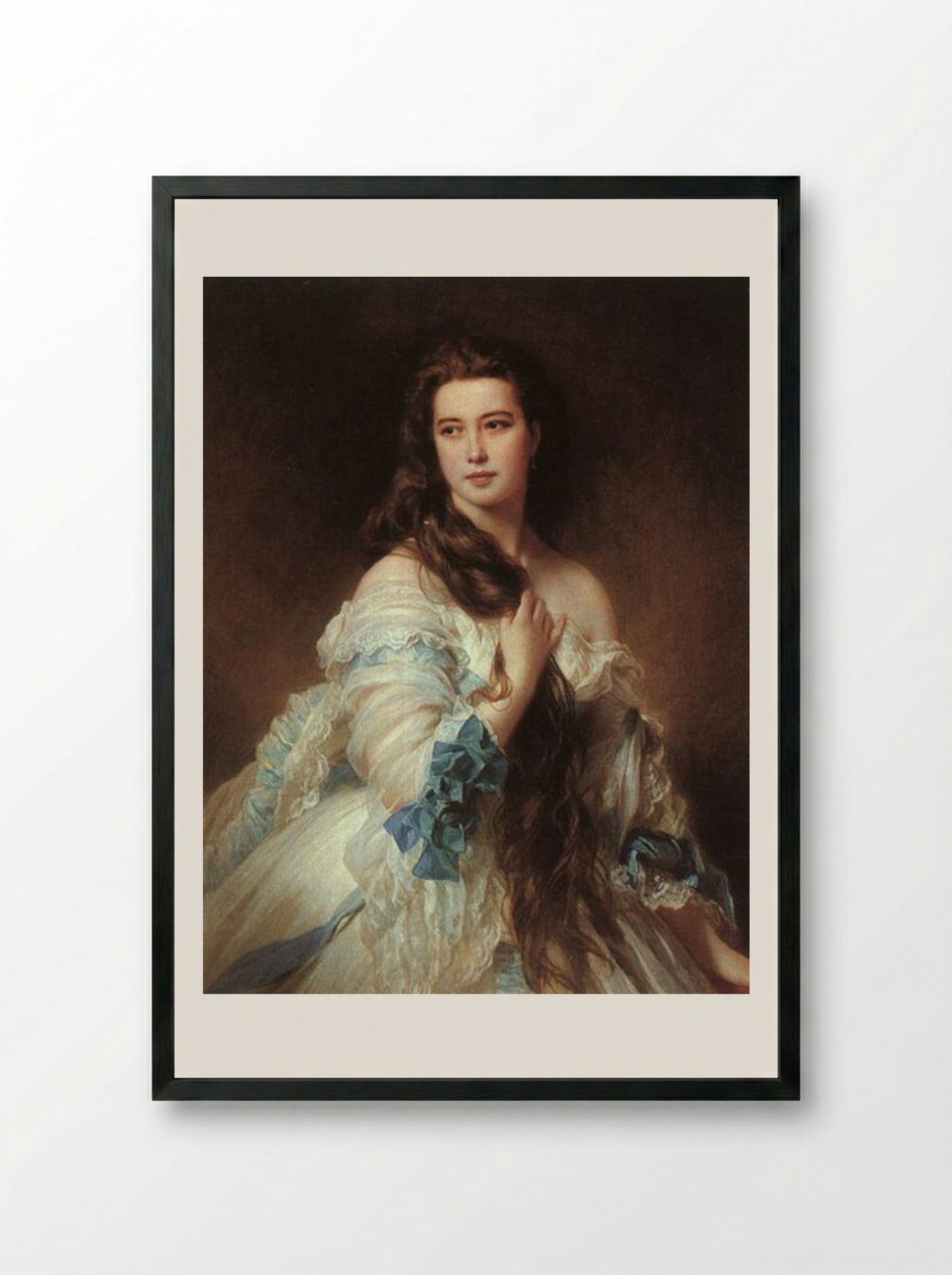 Portrait of Madame Rimsky-Korsakov - Franz Xaver Winterhalter - Framed Print Black