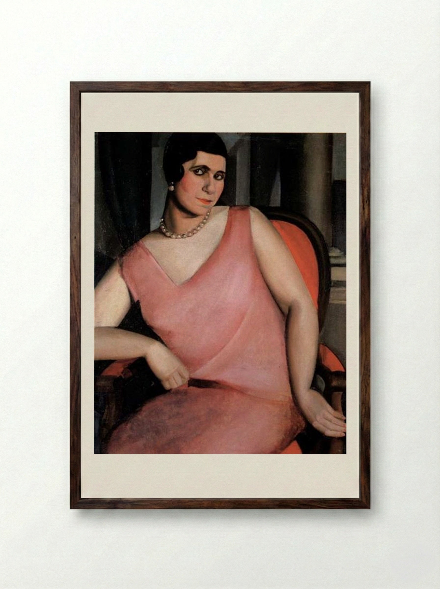 Portrait of Madame Zanetos - Tamara de Lempicka - Framed Print Dark Wood