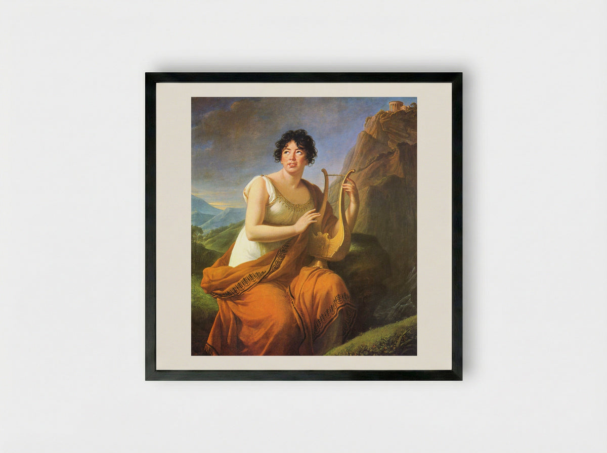 Portrait of Madame de Staël as Corinne - Louise Elisabeth Vigée Le Brun - Framed Print Black
