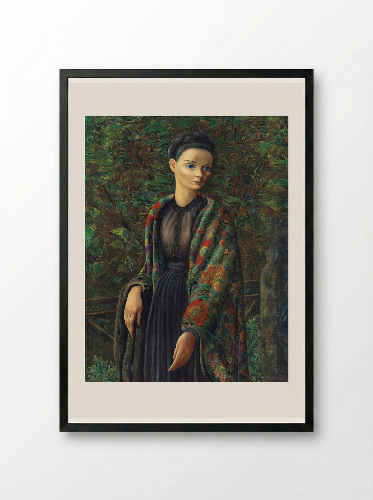 Portrait of Madeleine Sologne - Moïse Kisling - Framed Print Black