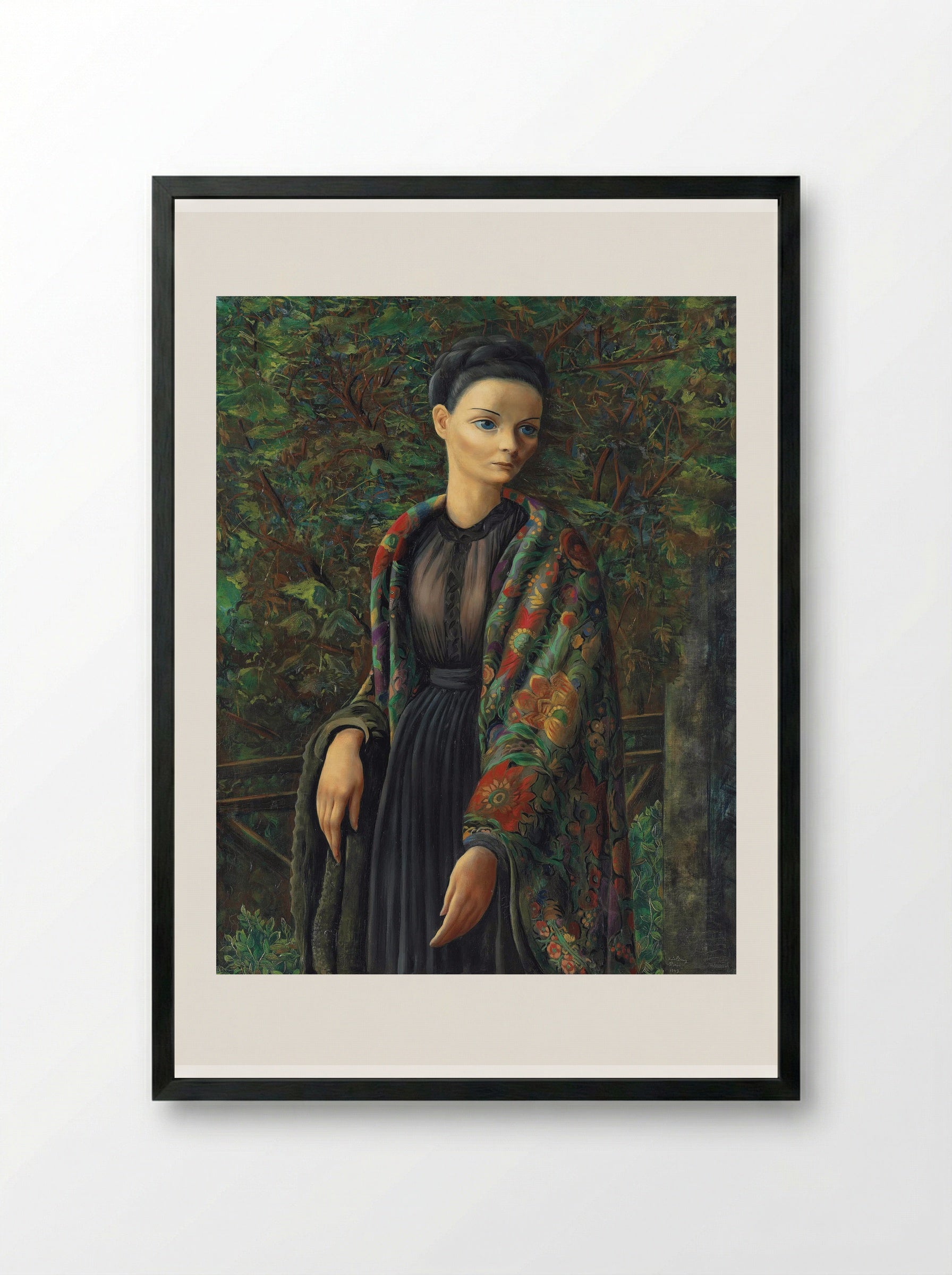 Portrait of Madeleine Sologne - Moïse Kisling - Framed Print Black