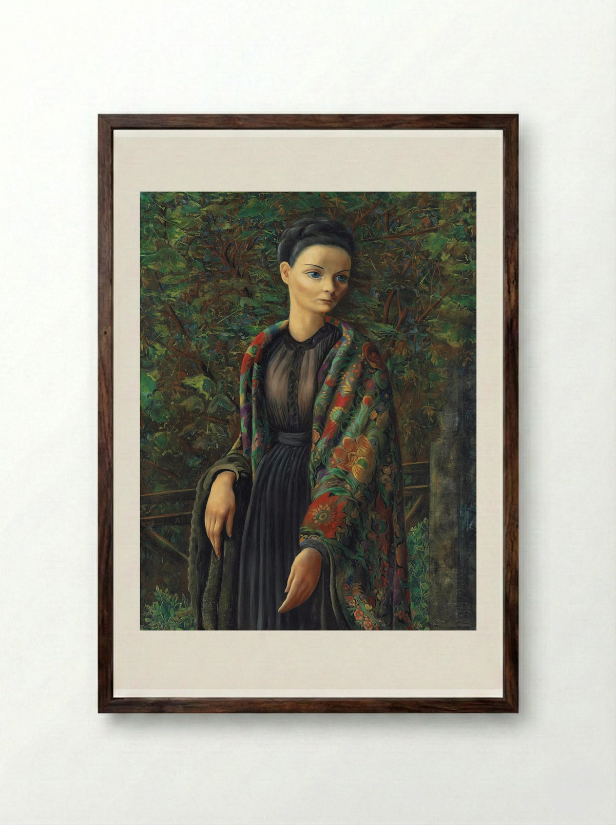 Portrait of Madeleine Sologne - Moïse Kisling - Framed Print Dark Wood