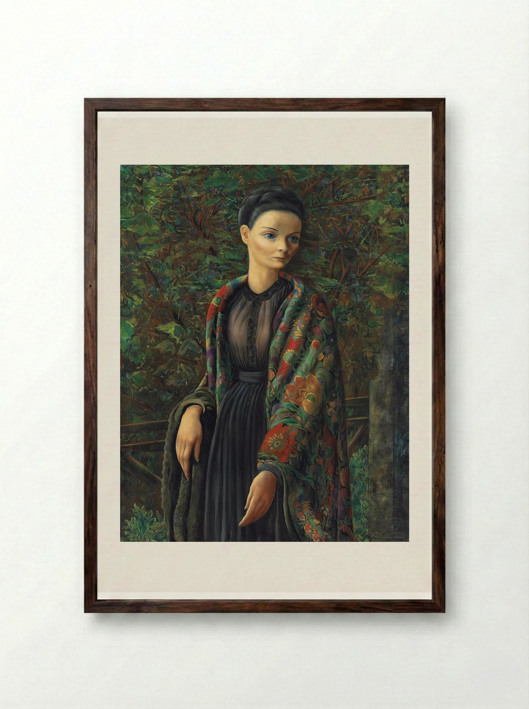 Portrait of Madeleine Sologne - Moïse Kisling - Framed Print Dark Wood
