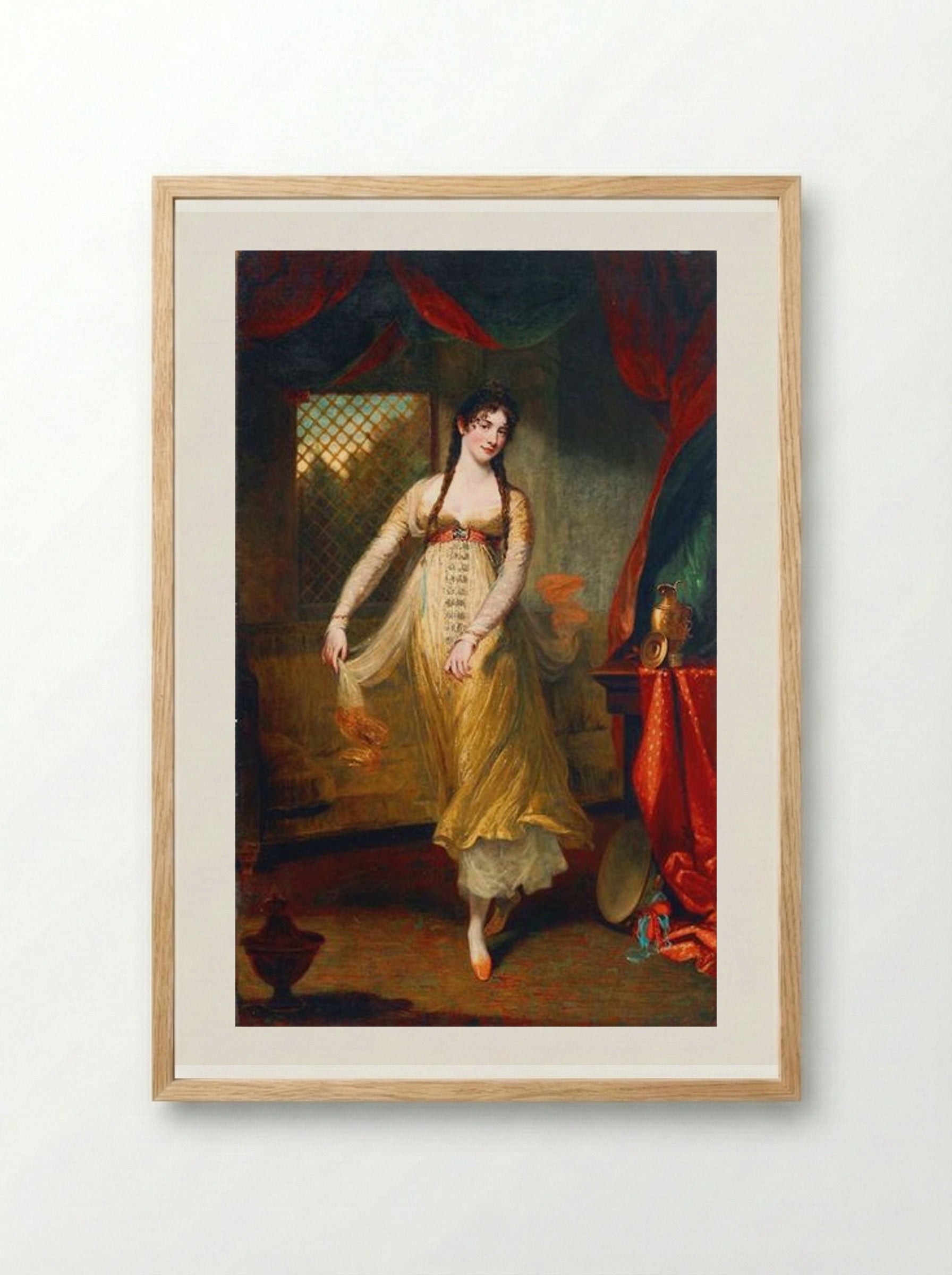 Portrait of Mademoiselle Hilligsberg - John Hoppner - Framed Print Wood