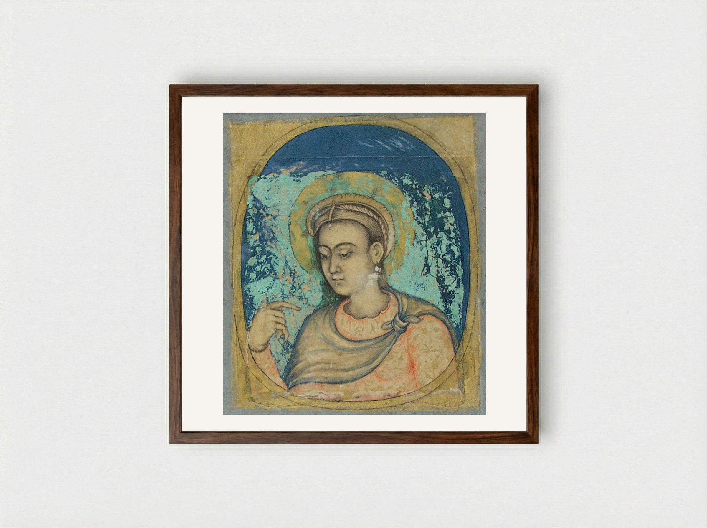 Portrait of Madonna - Manohar - Framed Print Dark Wood