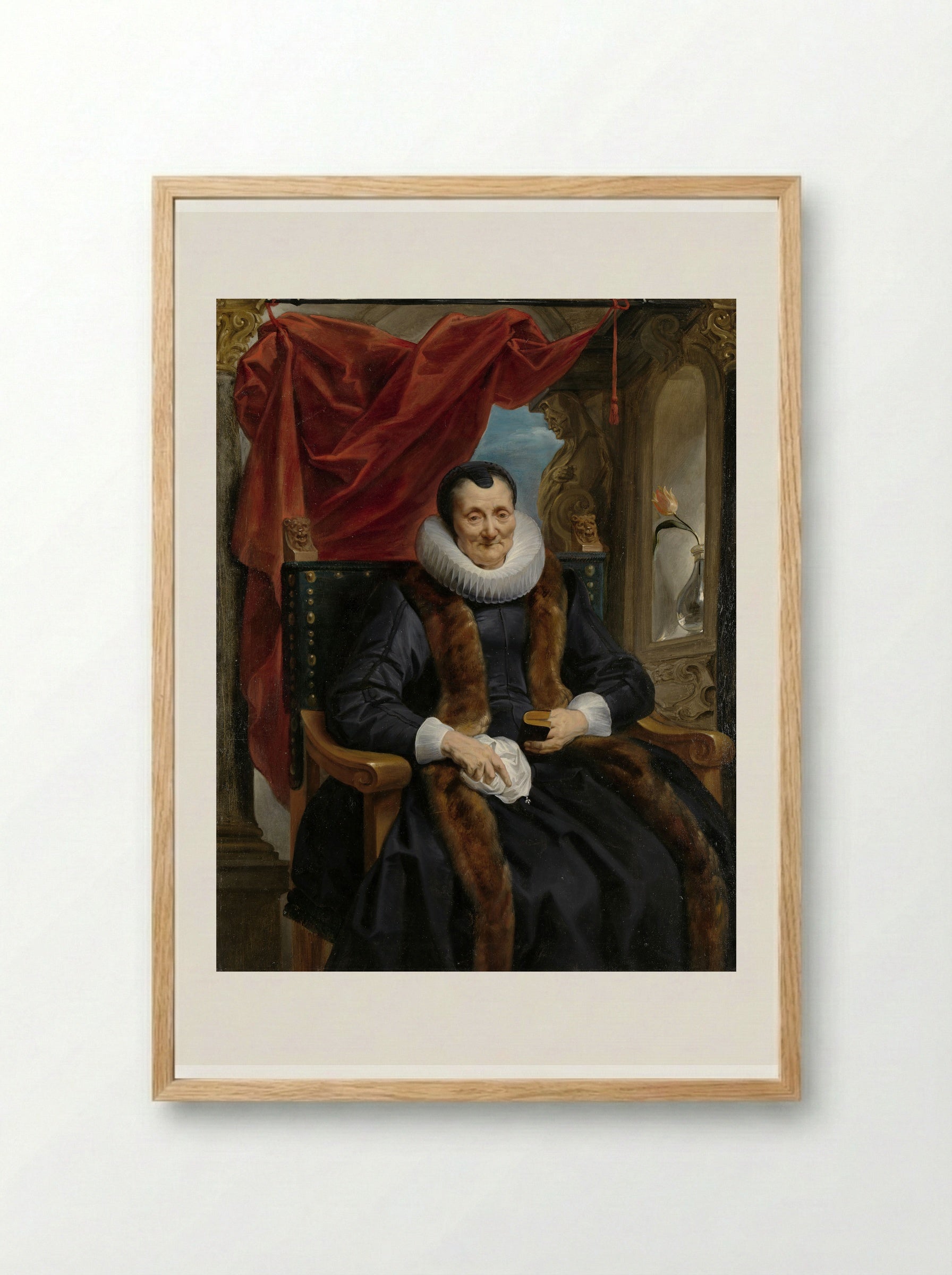 Portrait of Magdalena de Cuyper - Jacob Jordaens - Framed Print Wood