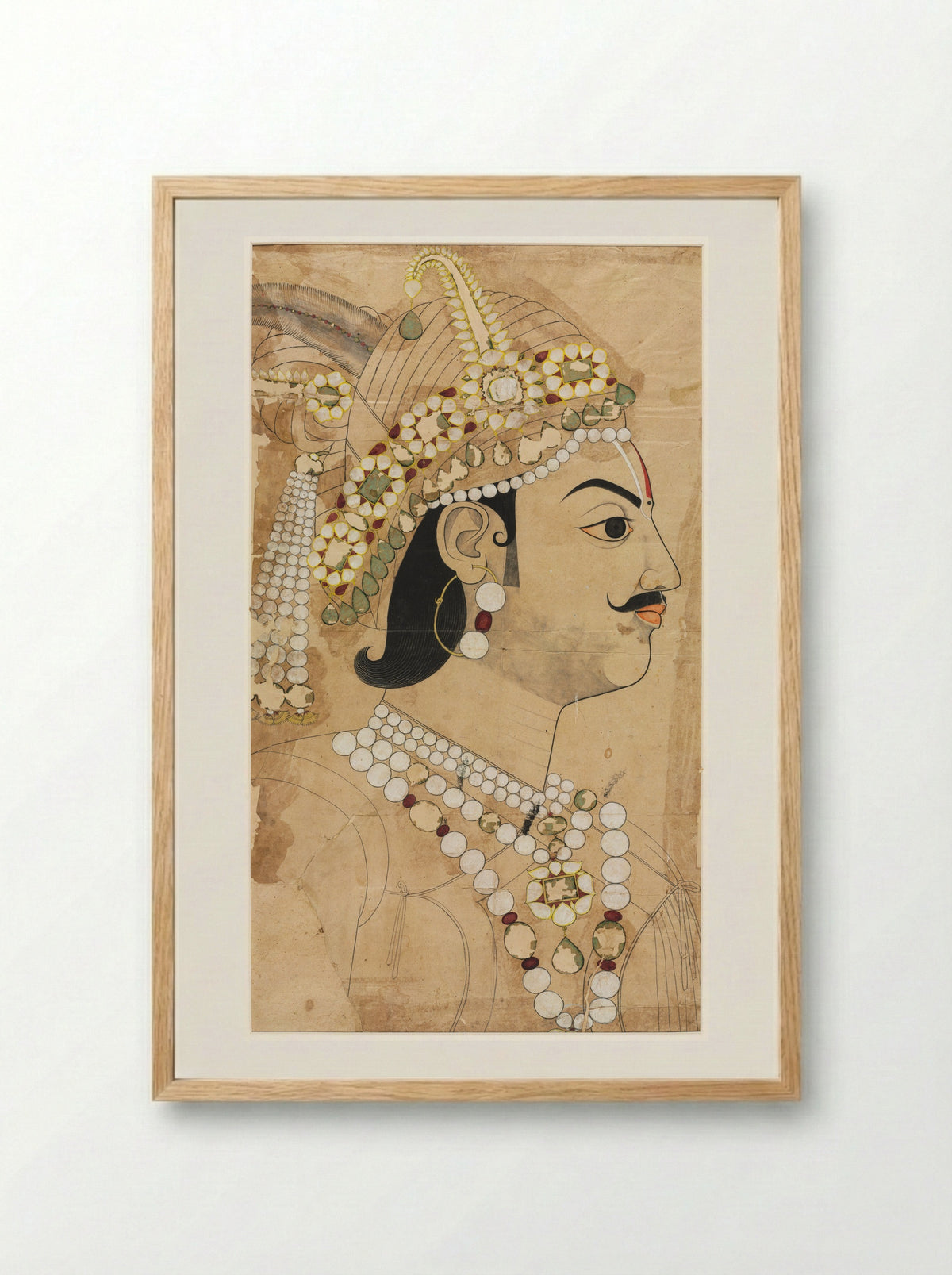 Portrait of Maharaja Pratap Singh - Sahib Ram - Framed Print Wood
