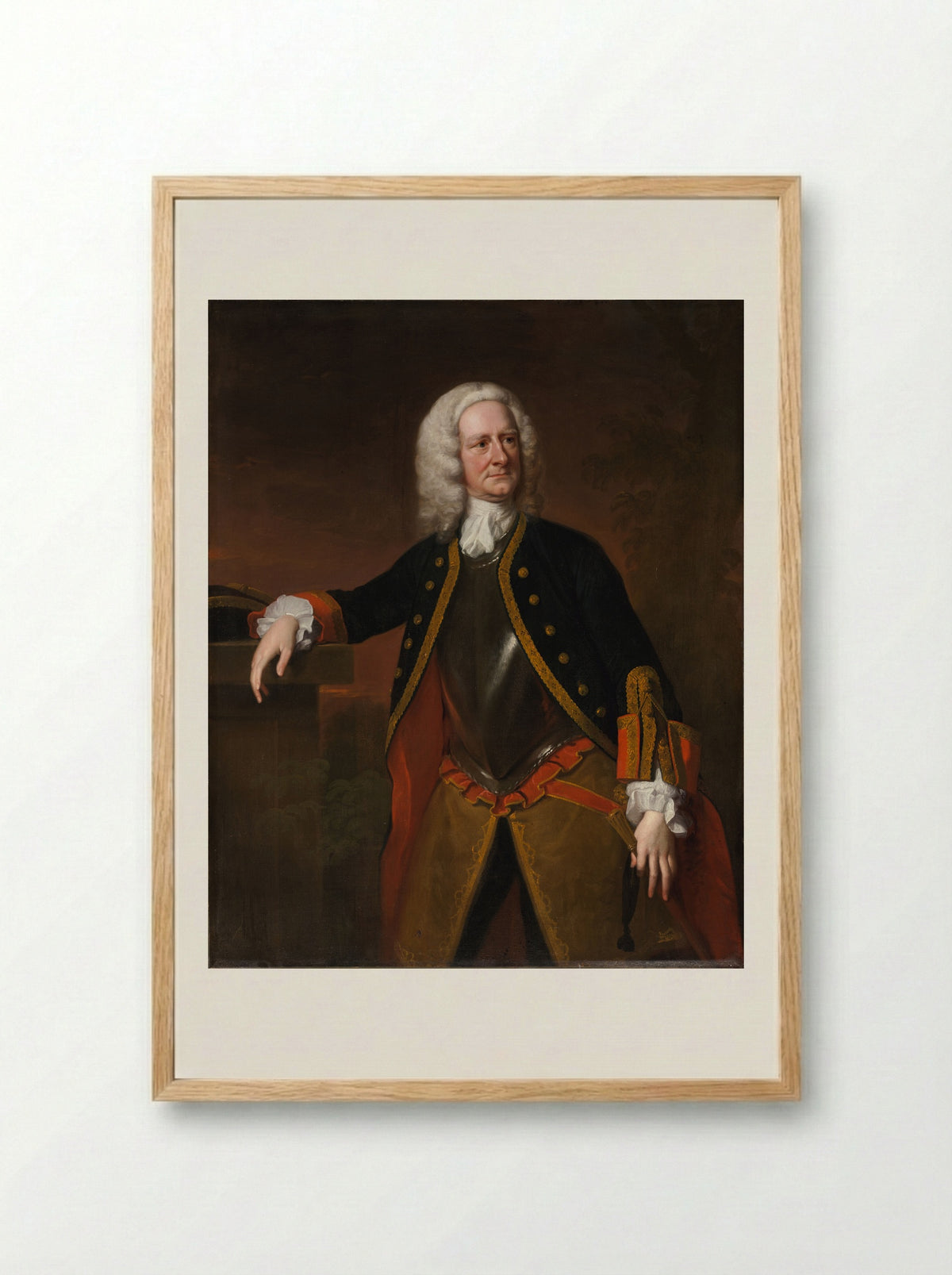 Portrait of Major Foubert - Thomas Hudson - Framed Print Wood